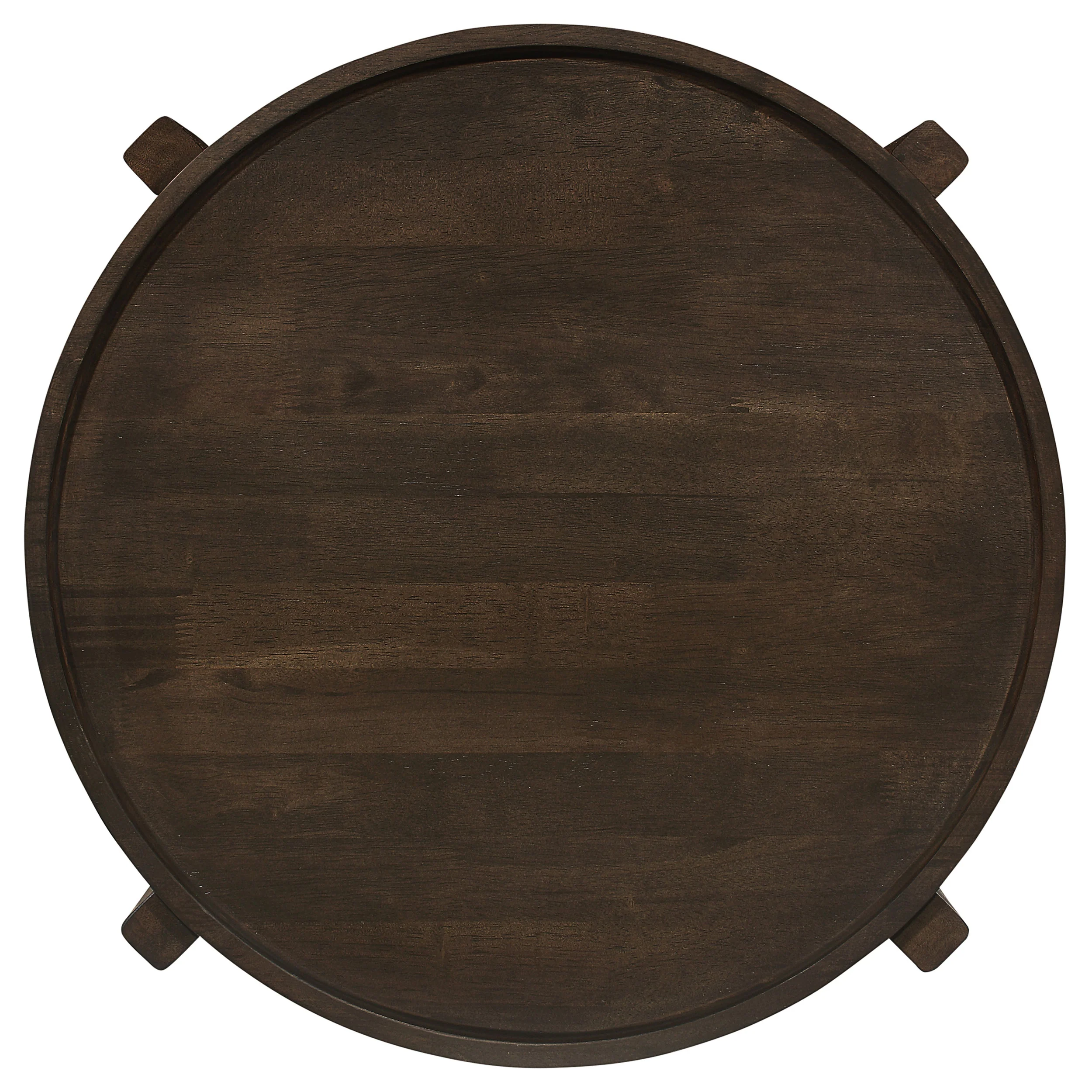 Cota Round Solid Wood End Table Dark Brown - Image 5