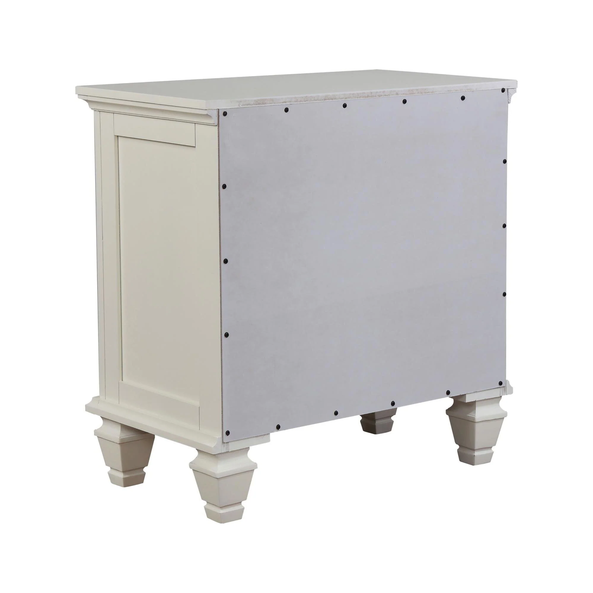 Cottage 3 Drawer Nightstand With Pull Out Tray - Cream White - Image 3