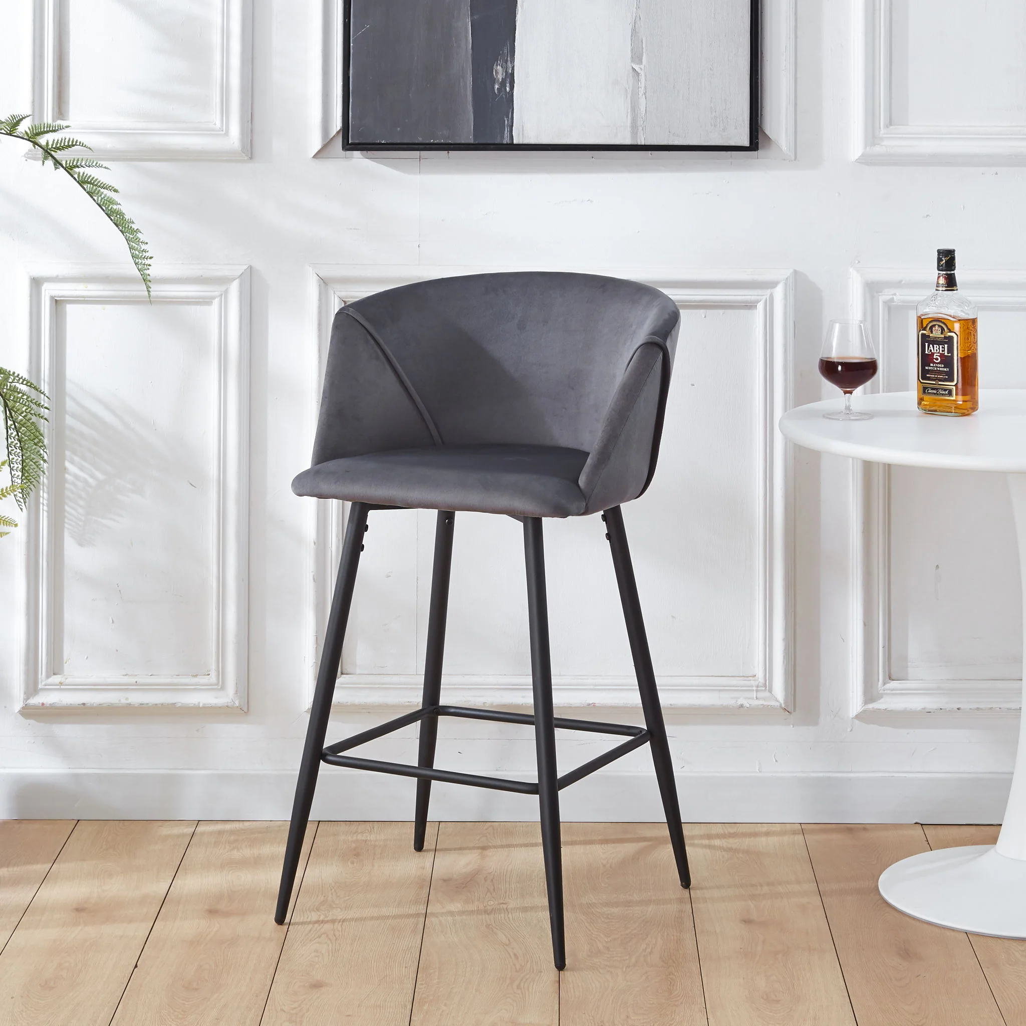 Counter Height Bar Stool Metal Legs (Set of 2) - Image 5