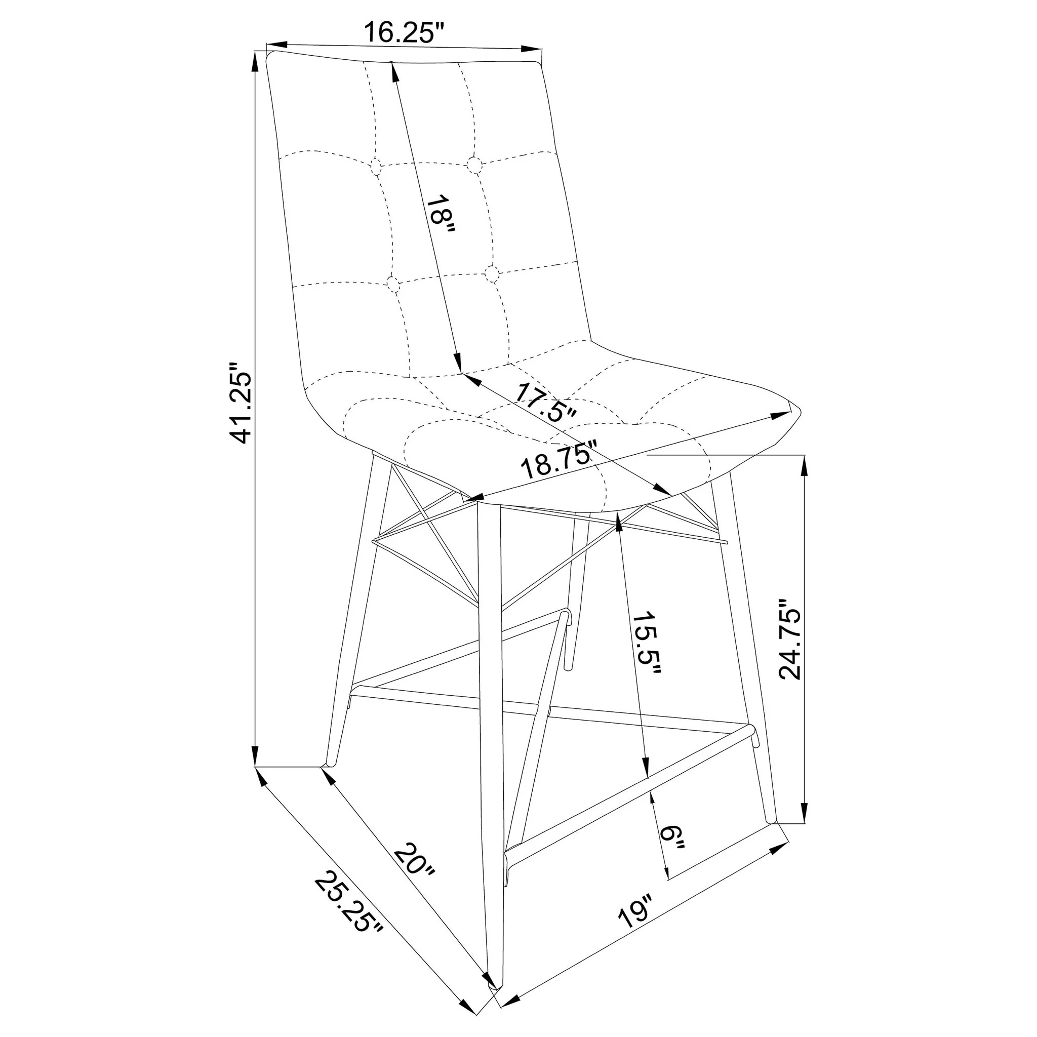 Counter Height Stools & Padded Seat (Set of 2) - Image 7