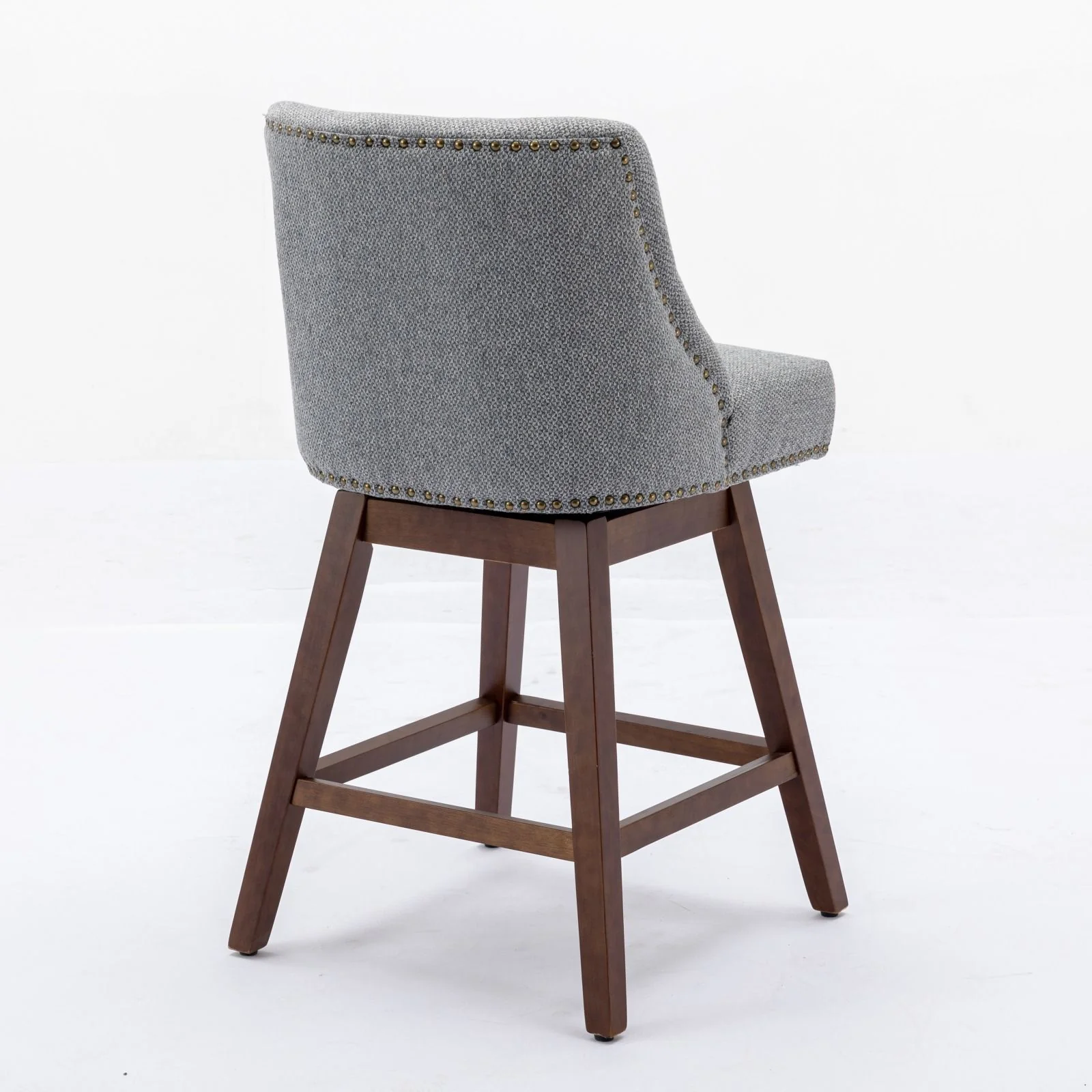 Counter Height Swivel Barstools, 26'' H Seat Height Upholstered Bar Stools (Set of 2), Fabric - Image 8