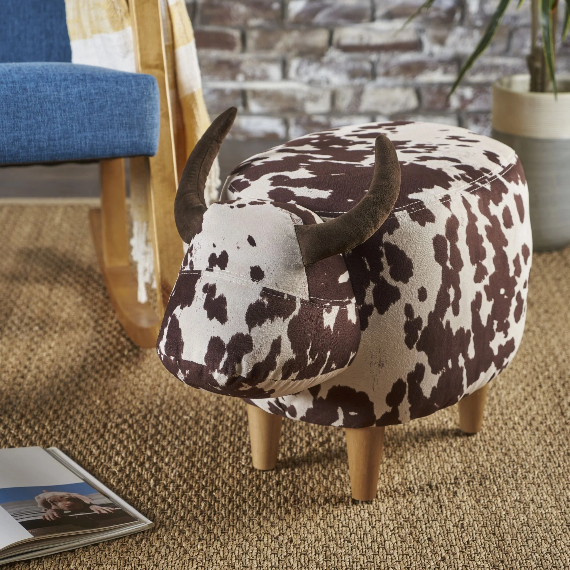 Cow Shaped Ottoman Footstool - Image 10