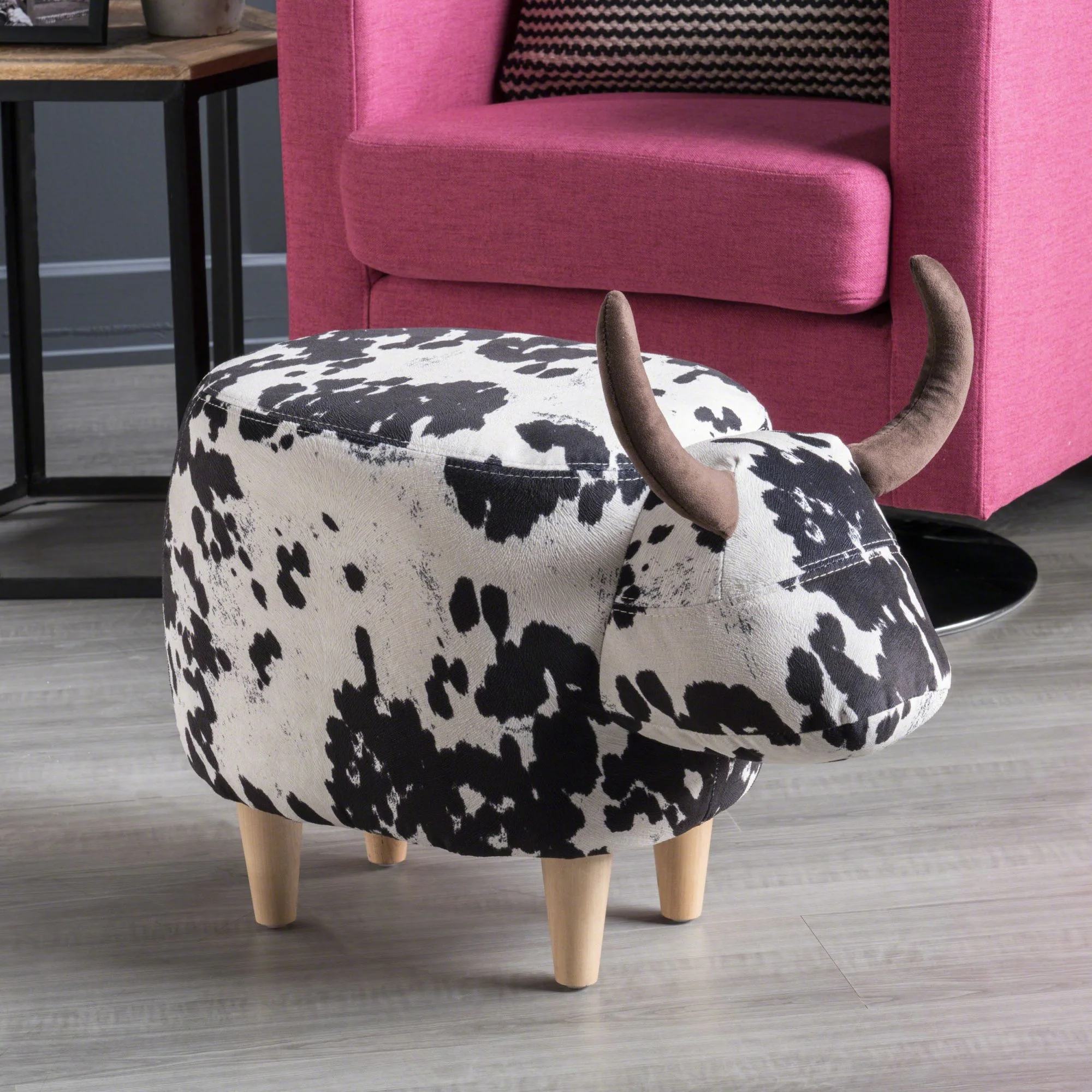 Cow Shaped Ottoman Footstool - Image 11