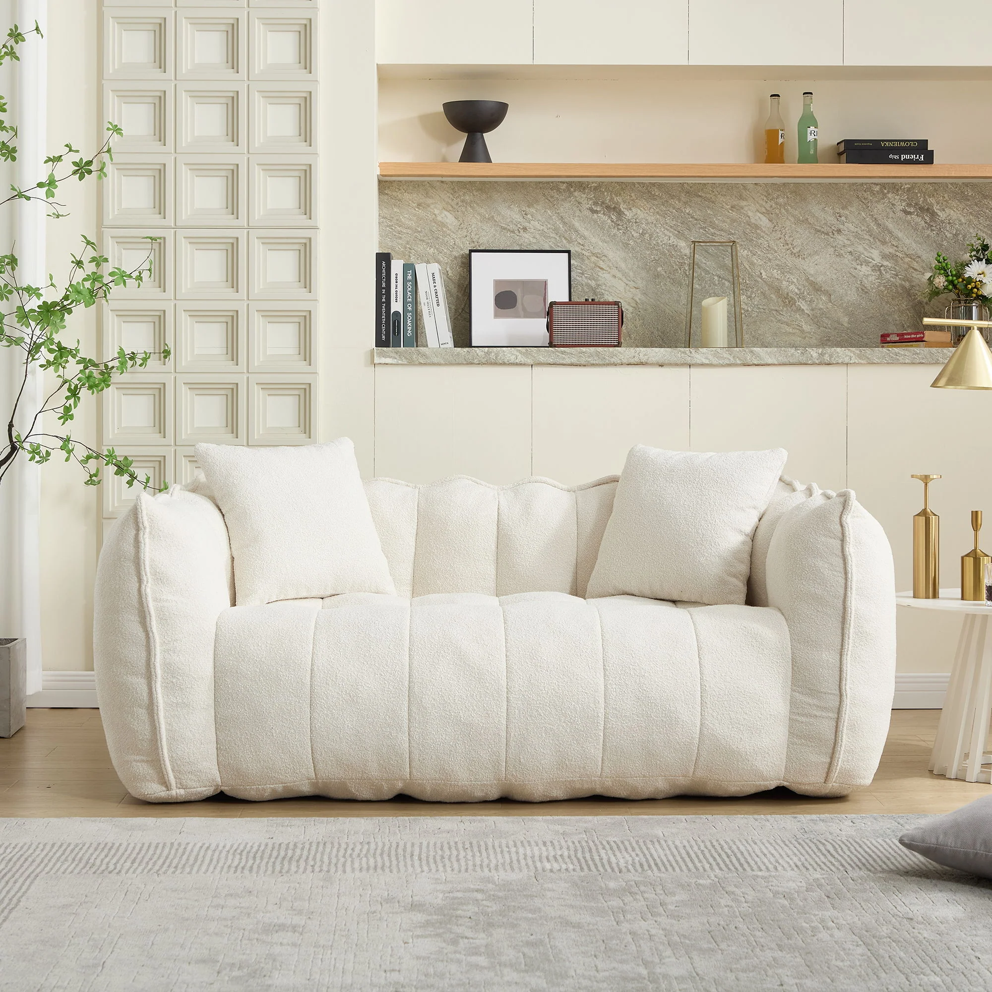 Cozy Beanbag Chair With High Resilience Foam Core For 2 - Image 32