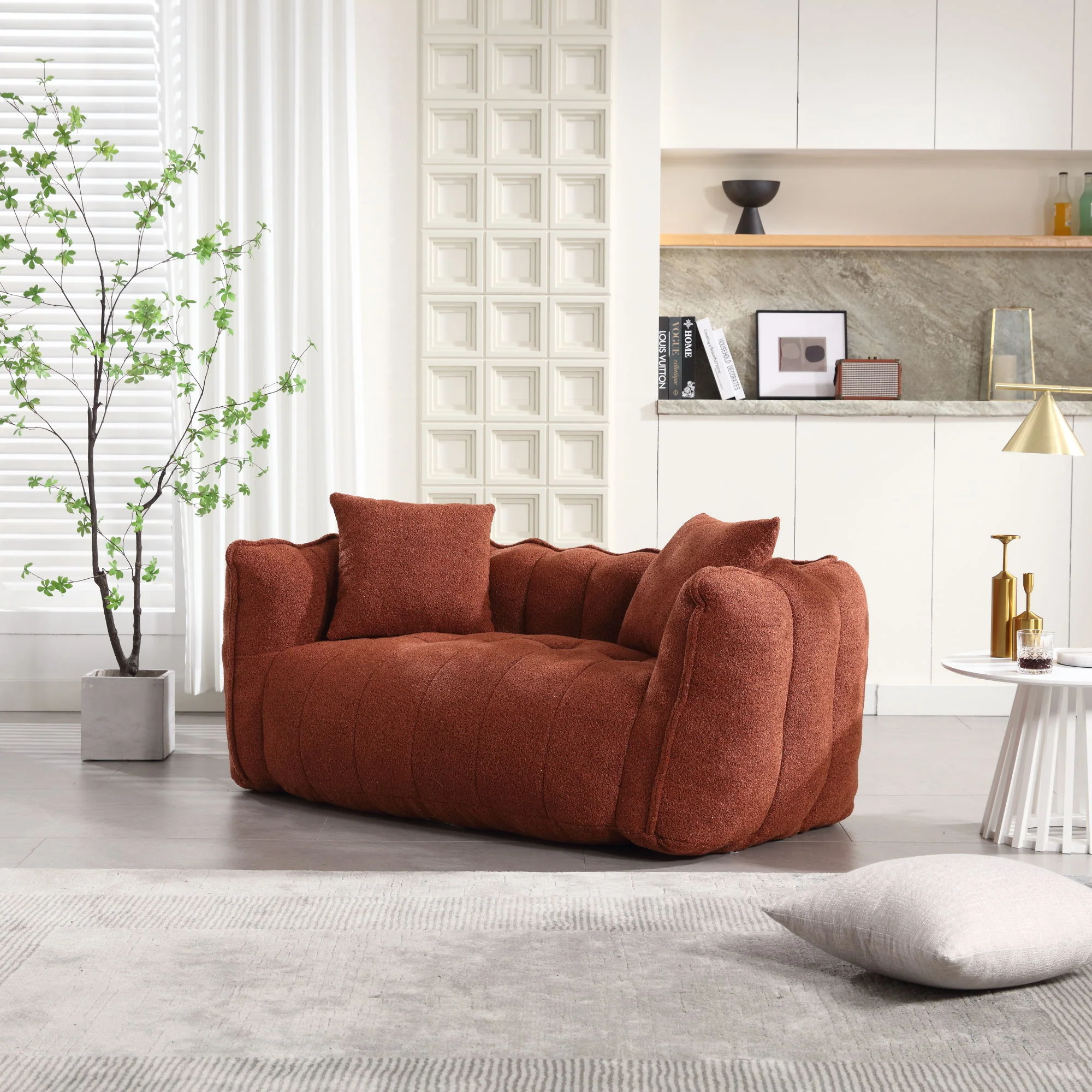 Cozy Beanbag Chair With High Resilience Foam Core For 2 - Image 36