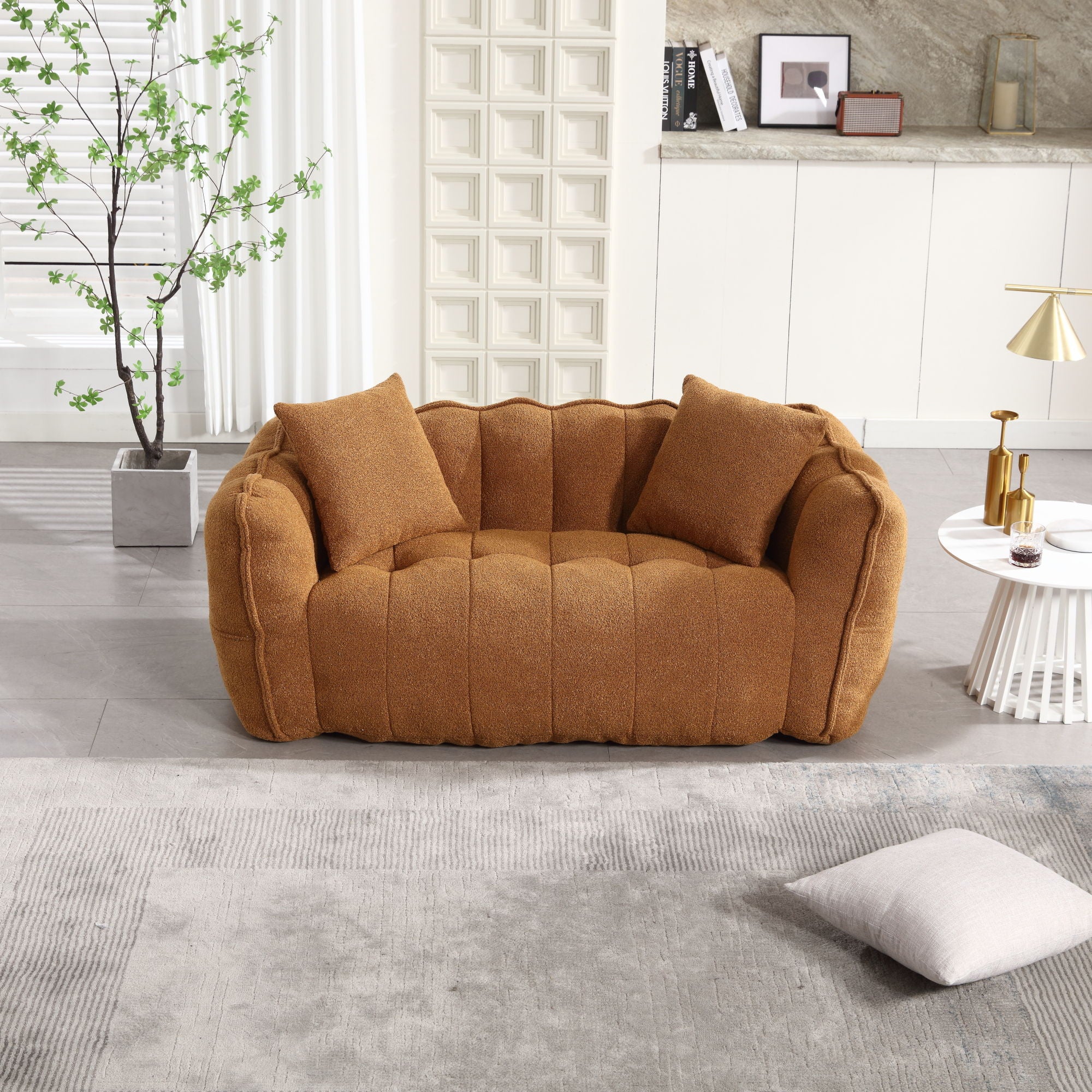 Cozy Beanbag Chair With High Resilience Foam Core For 2 - Image 46
