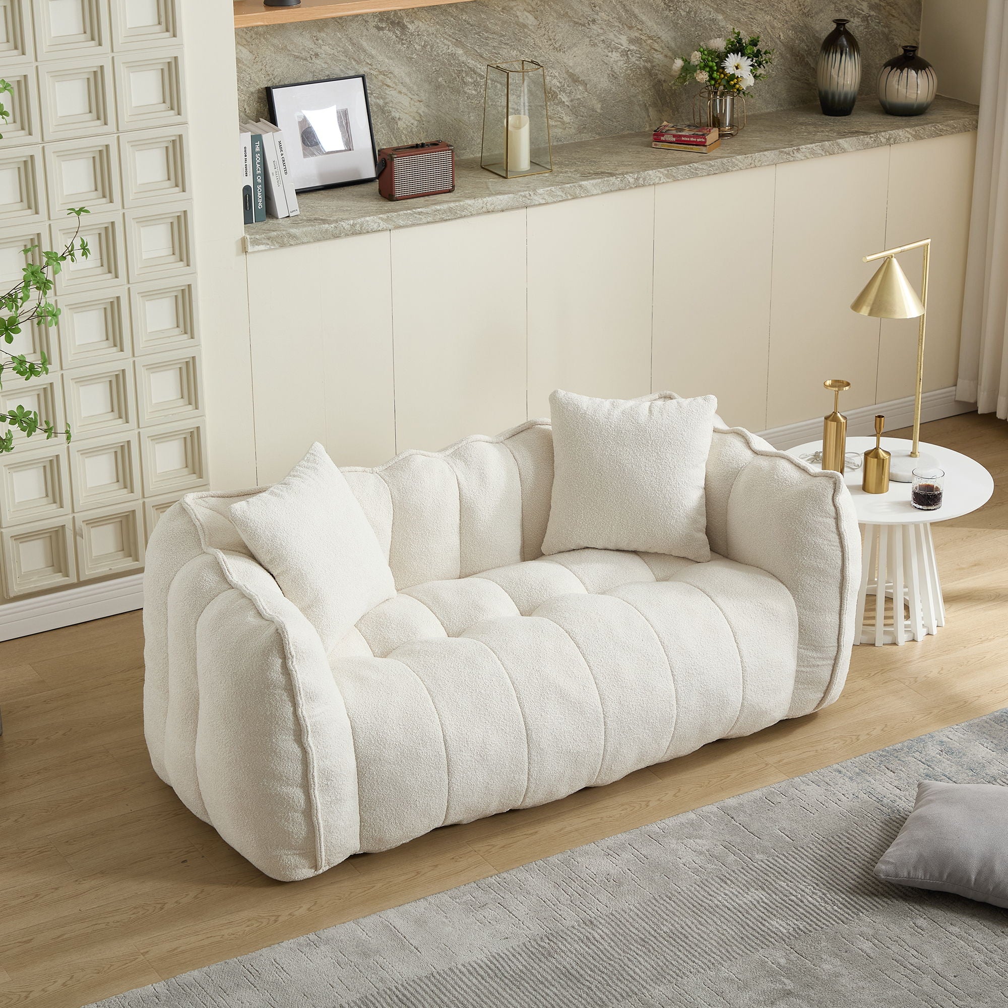 Cozy Beanbag Chair With High Resilience Foam Core For 2 - Image 49