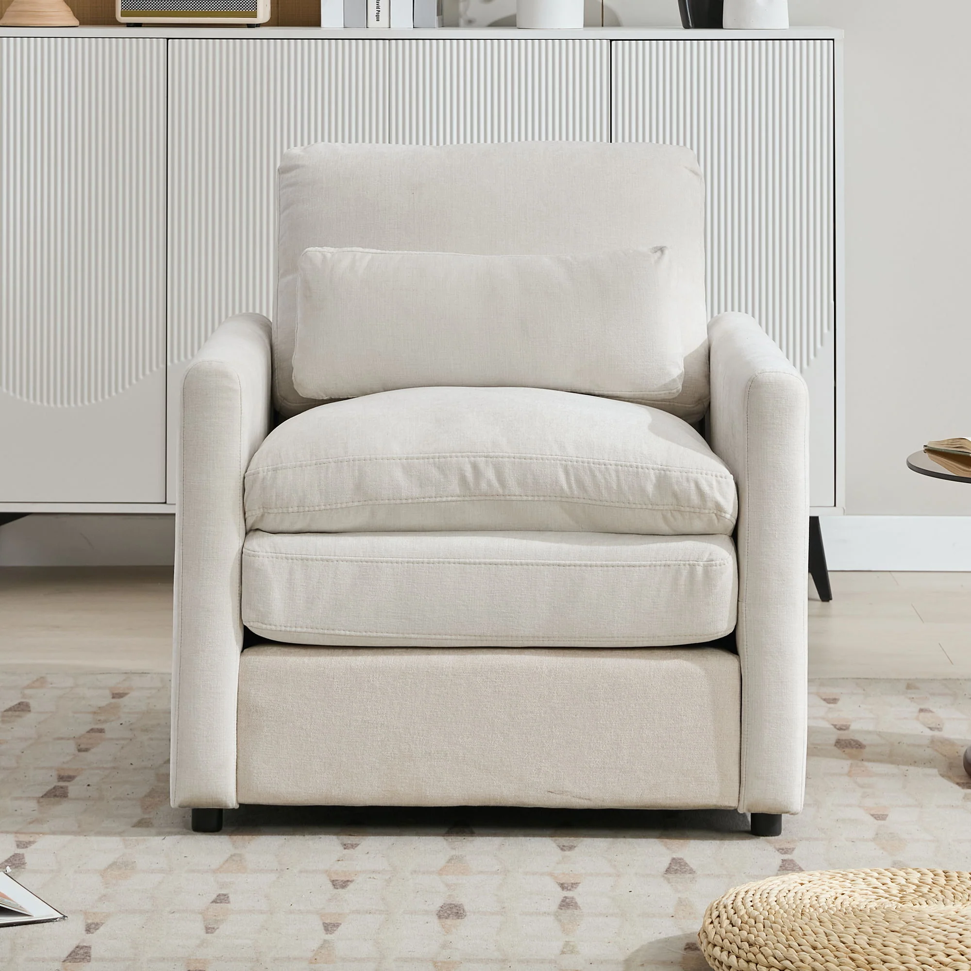 Cozy Upholstered Cushion Armchair For Living Room - Image 14