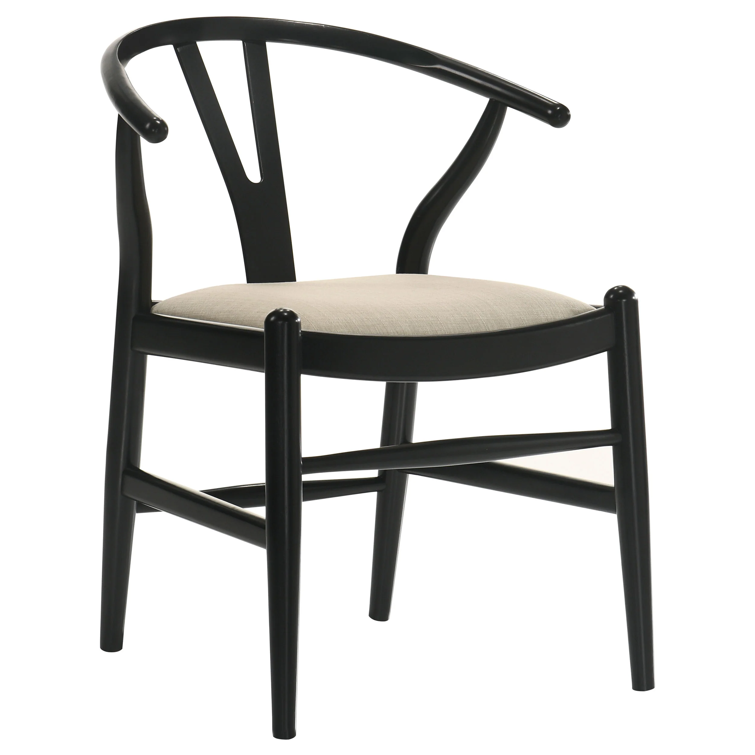 Crestmont Wood Wishbone Dining Side Chair Black (Set of 2) - Image 4