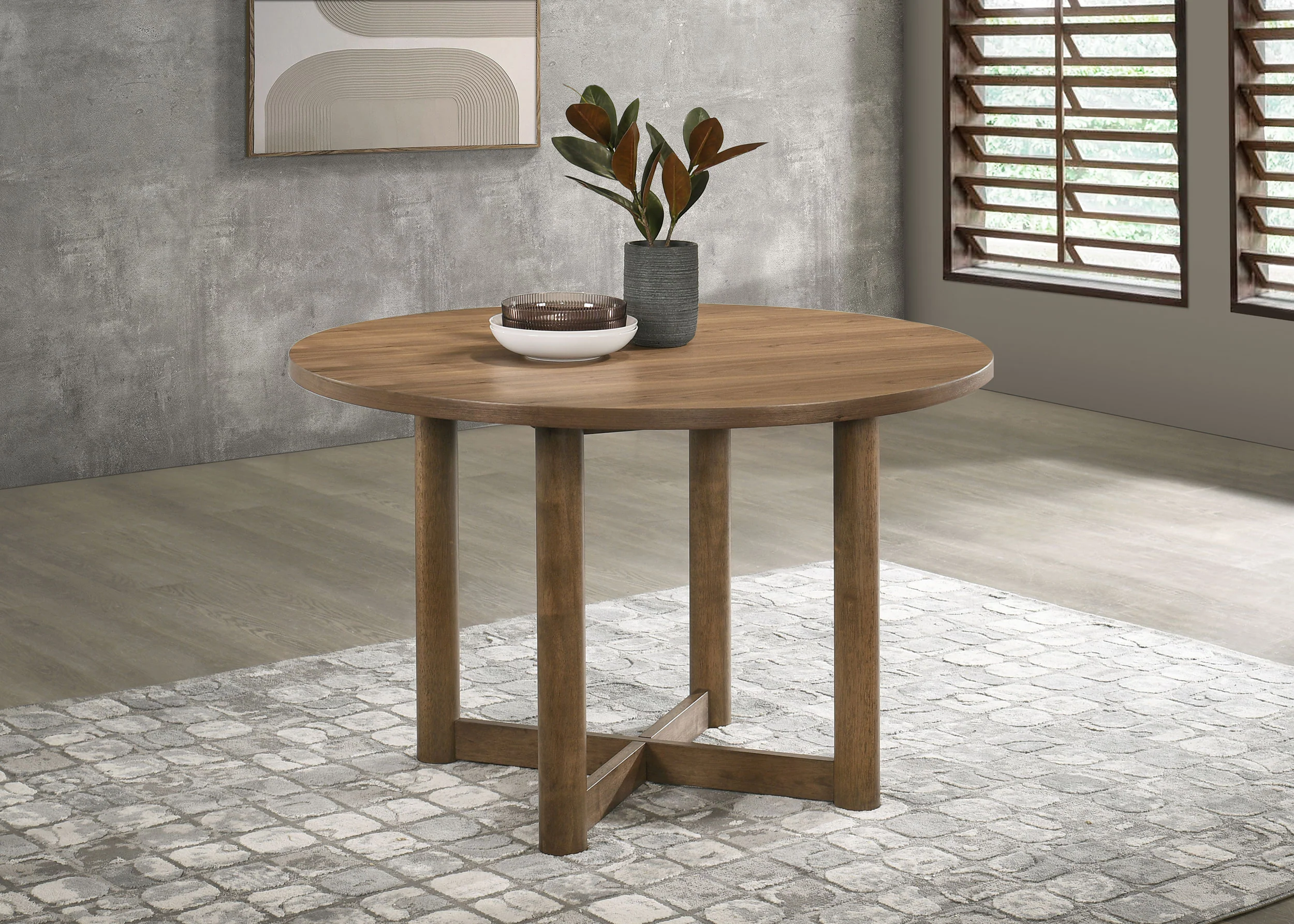 Crestmore 46-Inch Round Walnut Dining Table - Image 4