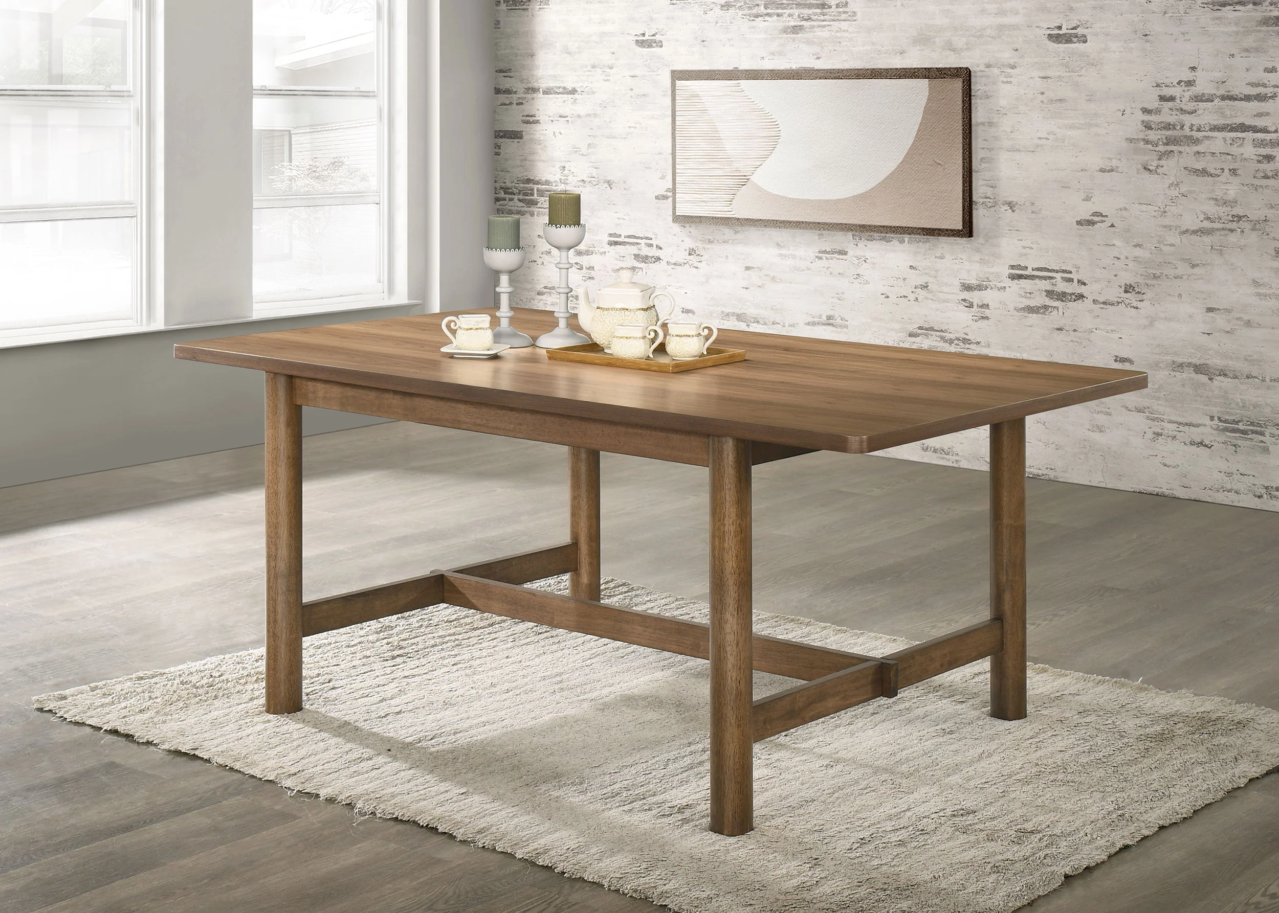 Crestmore 71-Inch Rectangular Walnut Dining Table - Image 3