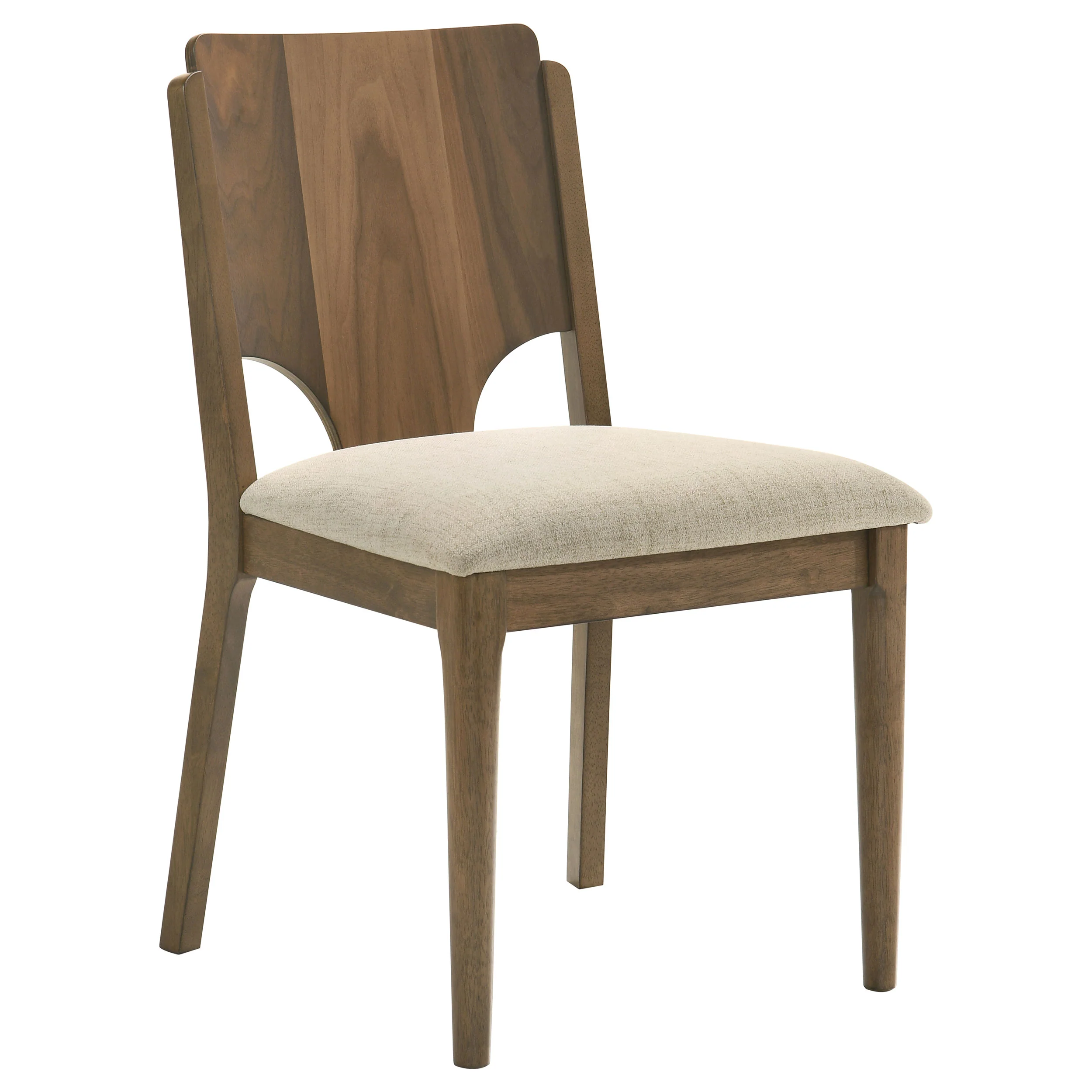Crestmore Dining Chair Upholstered Seat Walnut Set of 2 - Image 3
