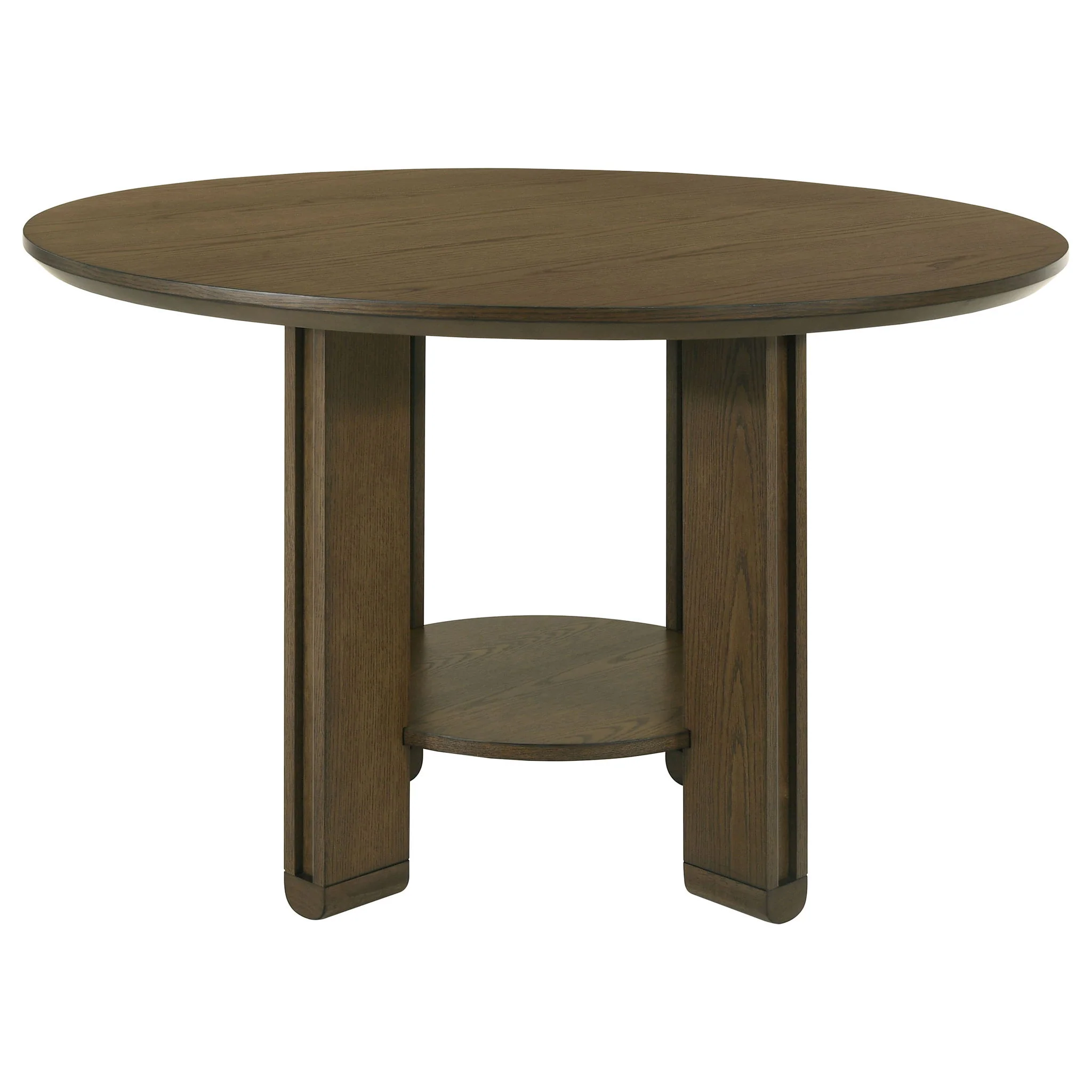 Crispin - Round Dining Table With Shelf - Brown - Image 5