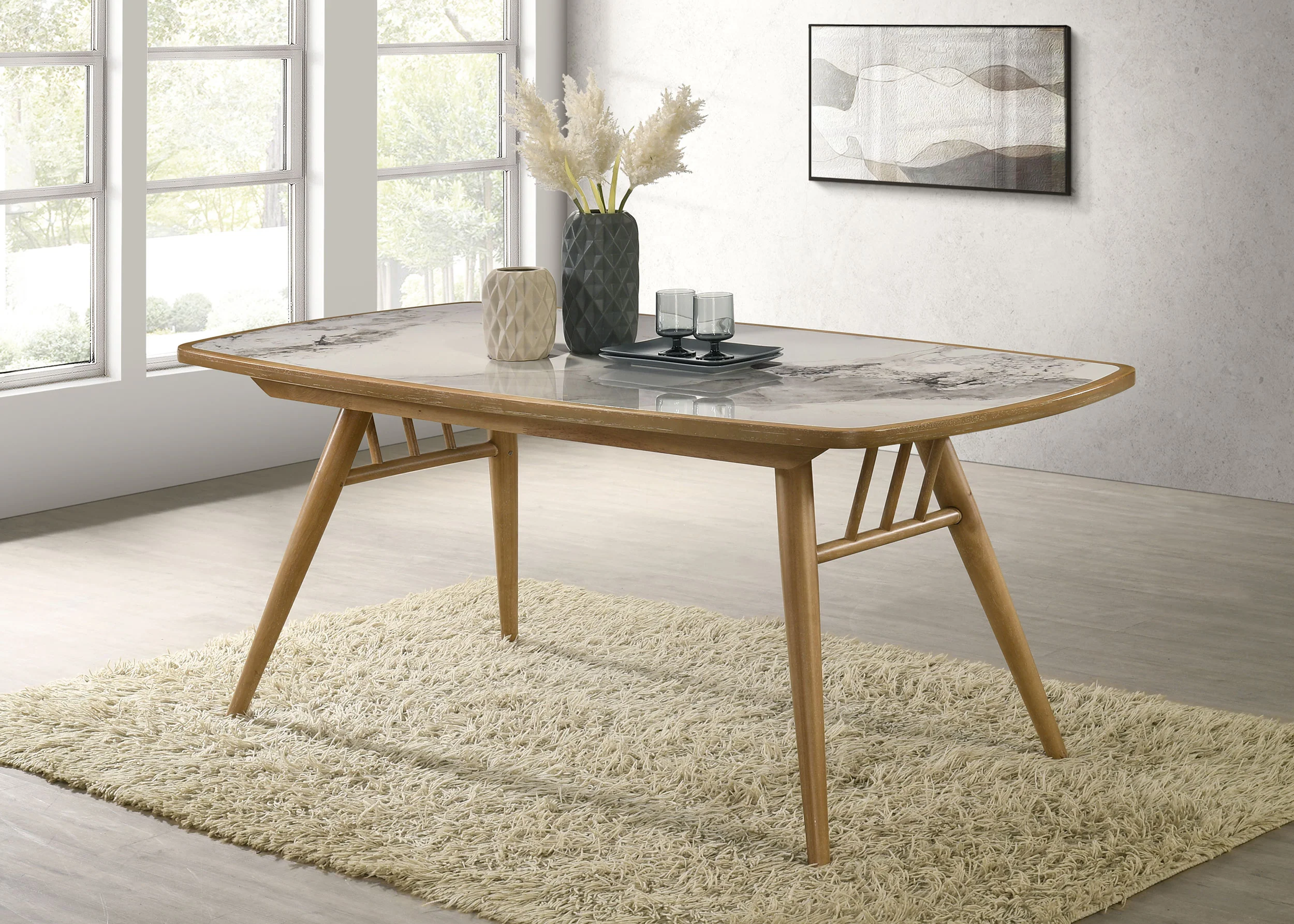 Croyden 73-Inch Rectangular Dining Table Weathered Natural - Image 4