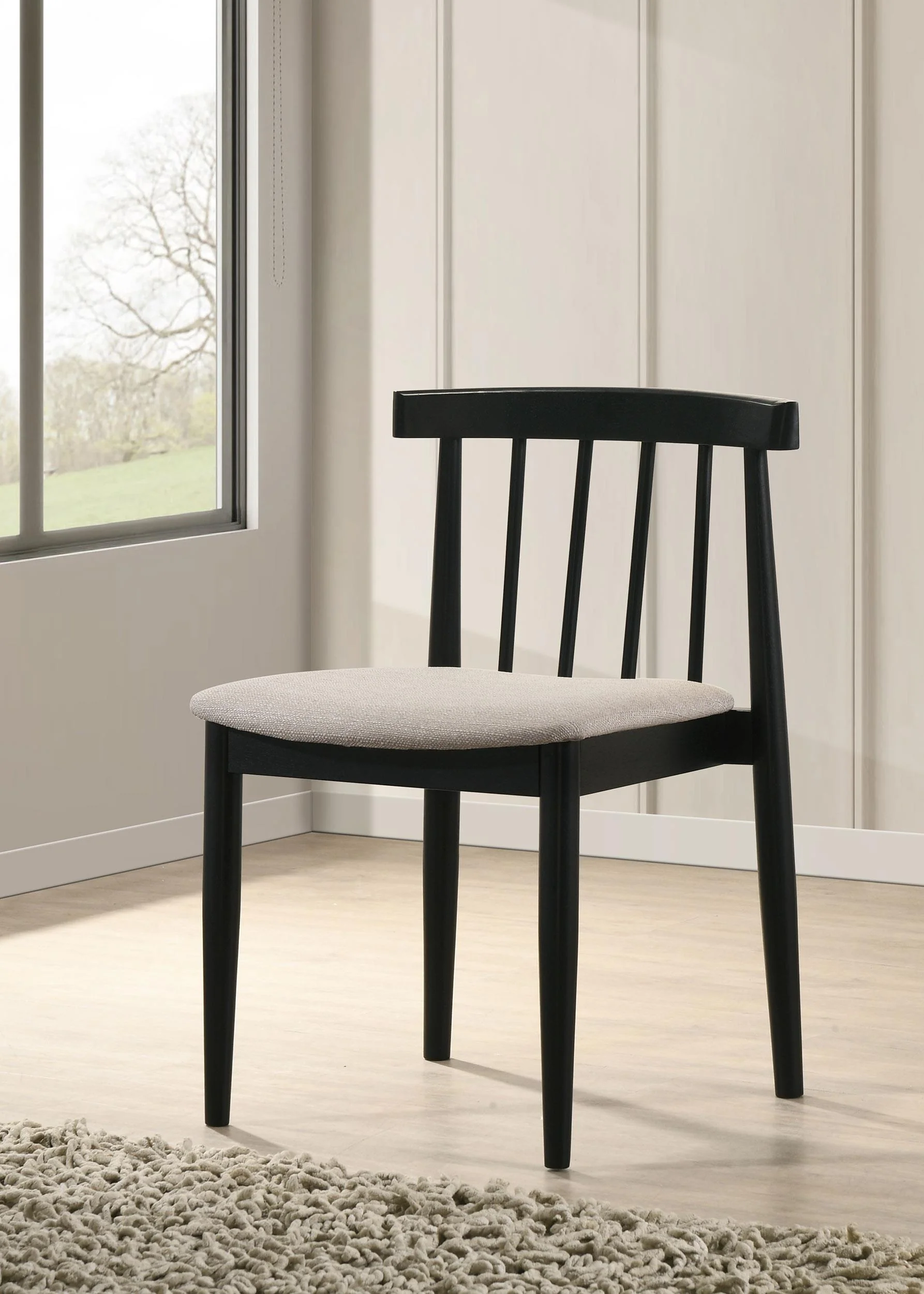 Cullen Dining Side Chair, Black/Wheat (Set of 2) - Image 3