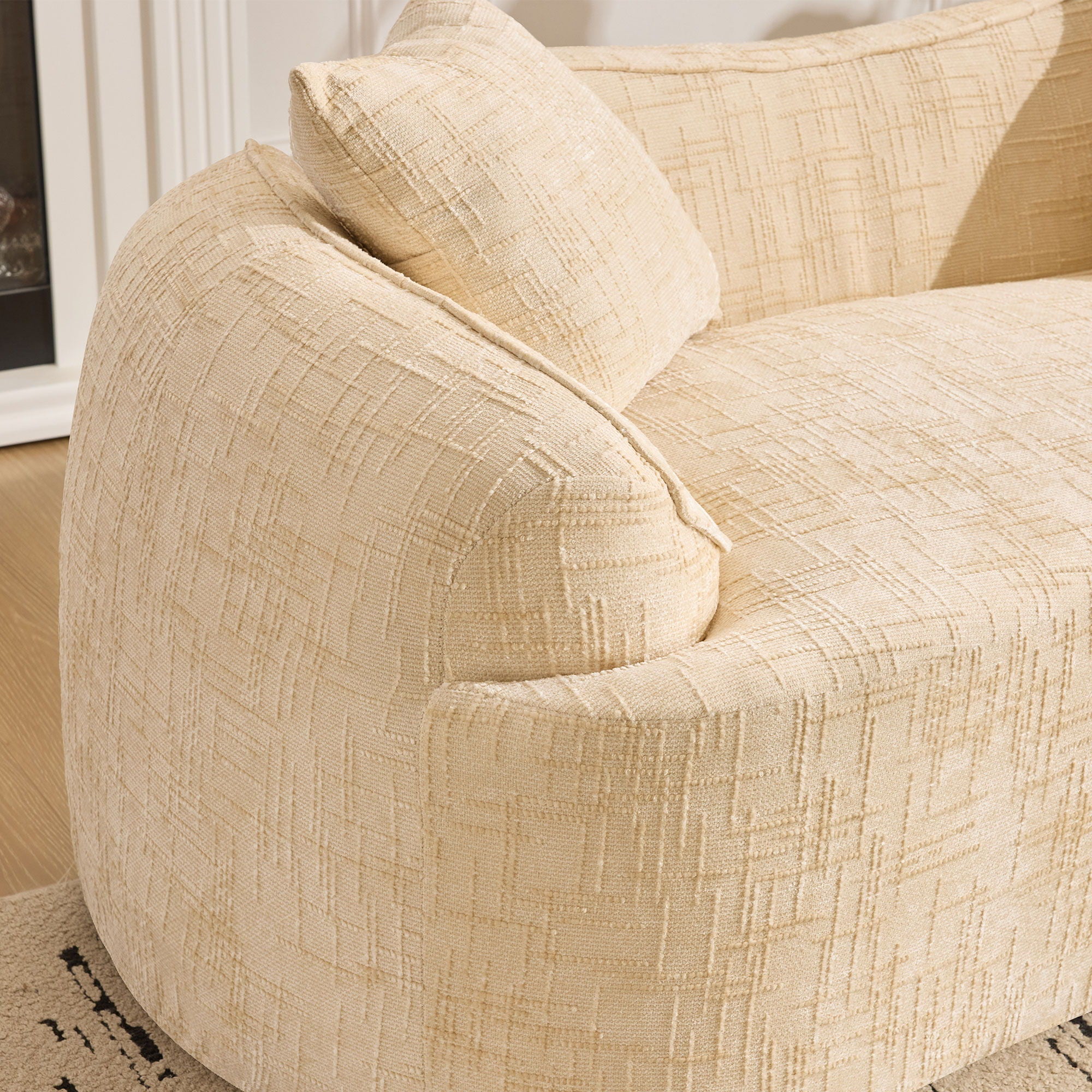 Curved 2 Person Compress Sofa With Armrests, Includes Pillows - Image 16