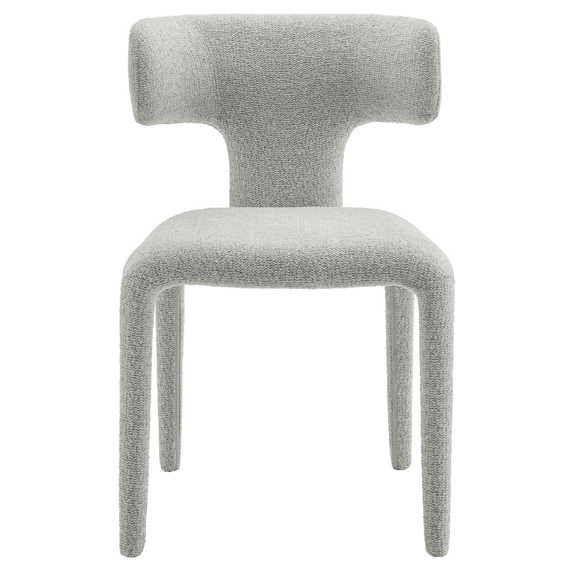 Curved Back Boucle Upholstered Dining Chairs Set of Two - Image 8