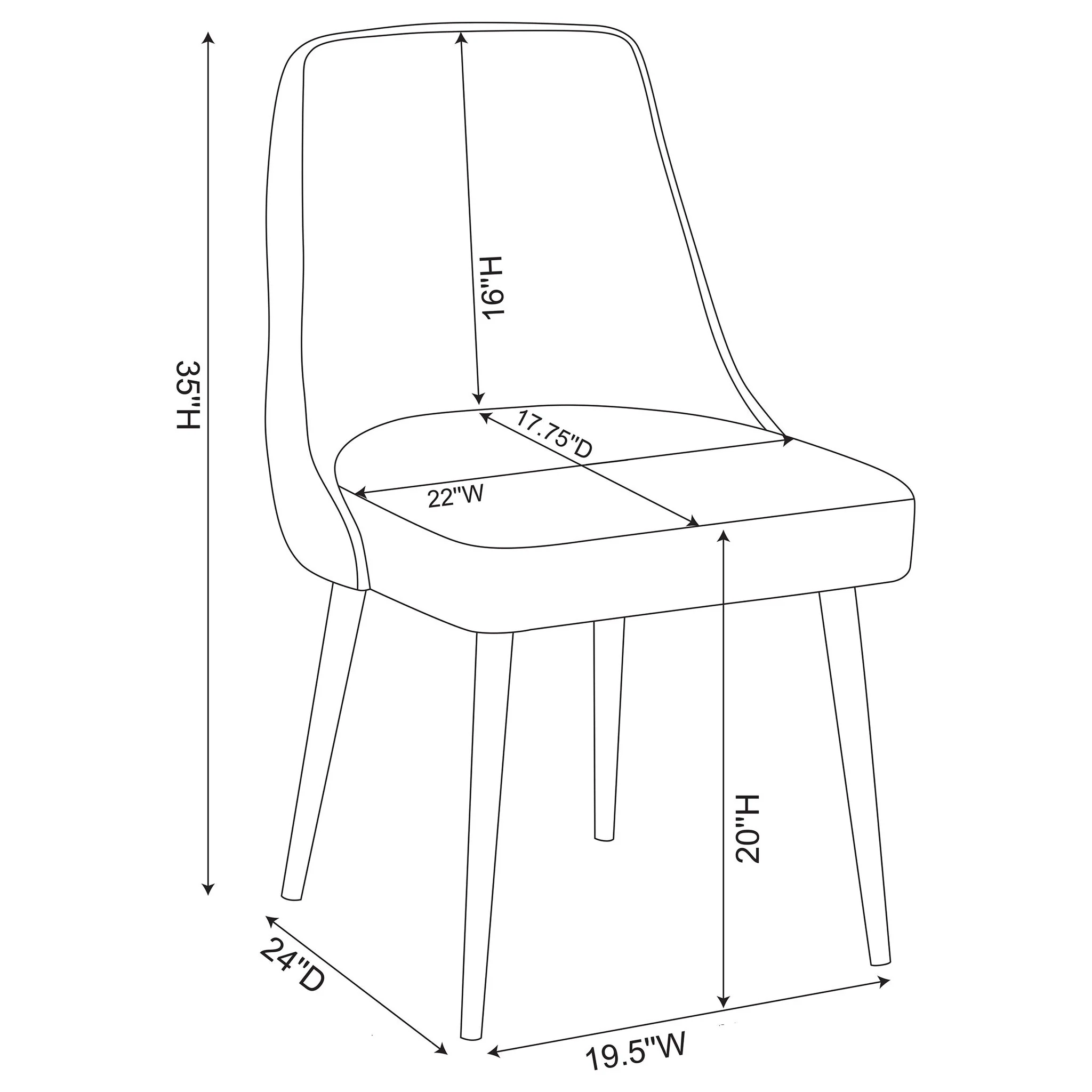Curved Back Side Chair (Set of 2) - Image 8