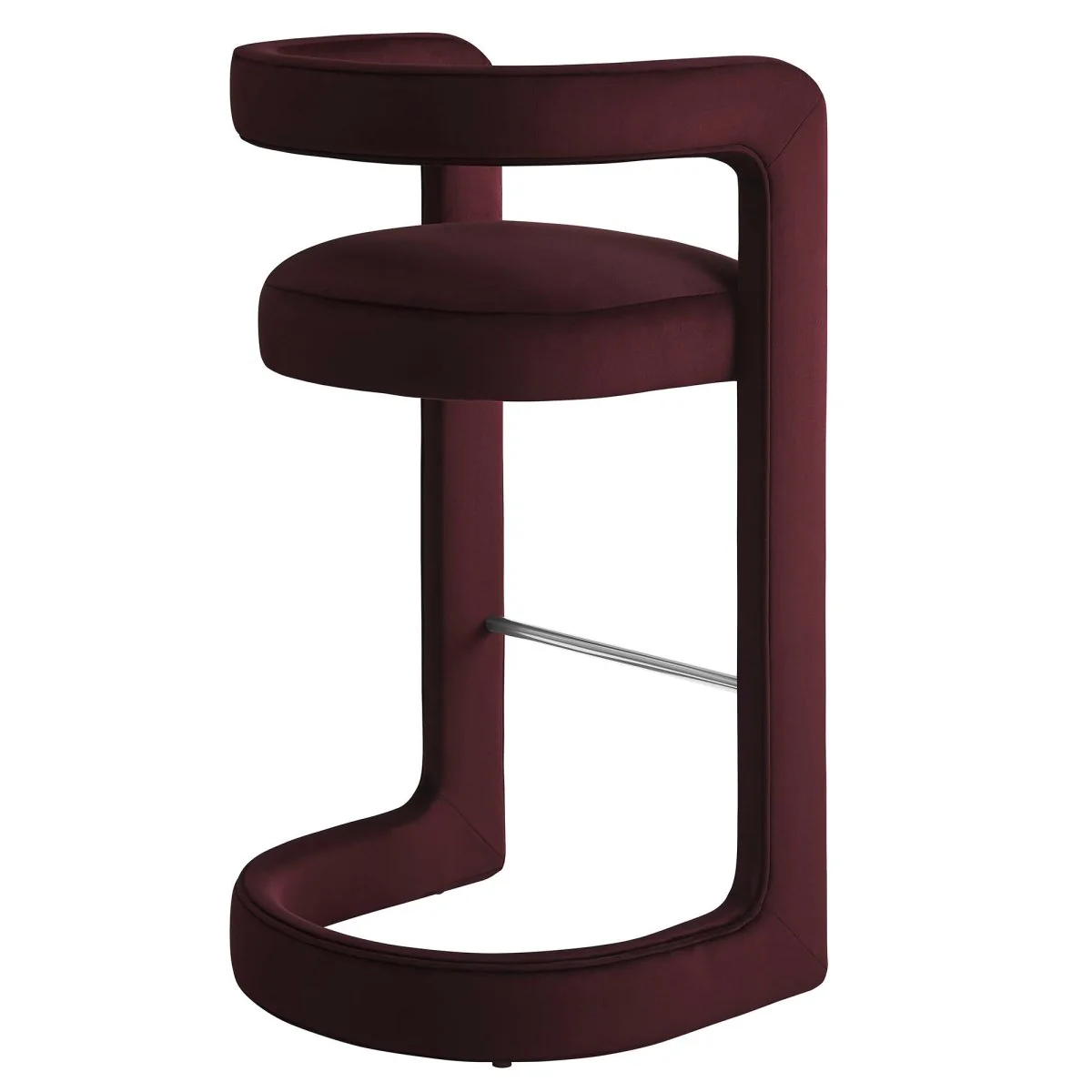 Curved Barrel Back Performance Velvet Bar Stool - Image 14