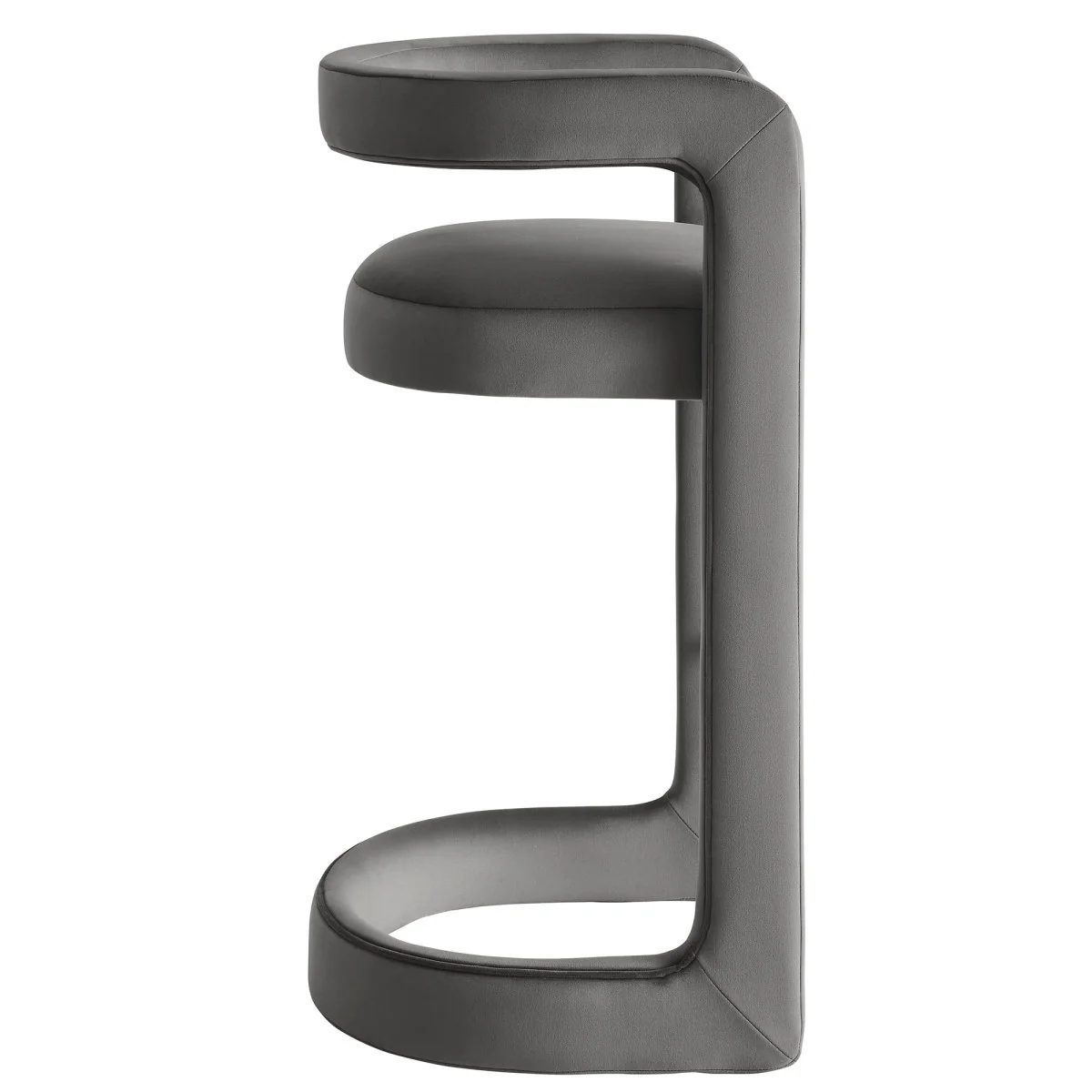 Curved Barrel Back Performance Velvet Bar Stool - Image 23
