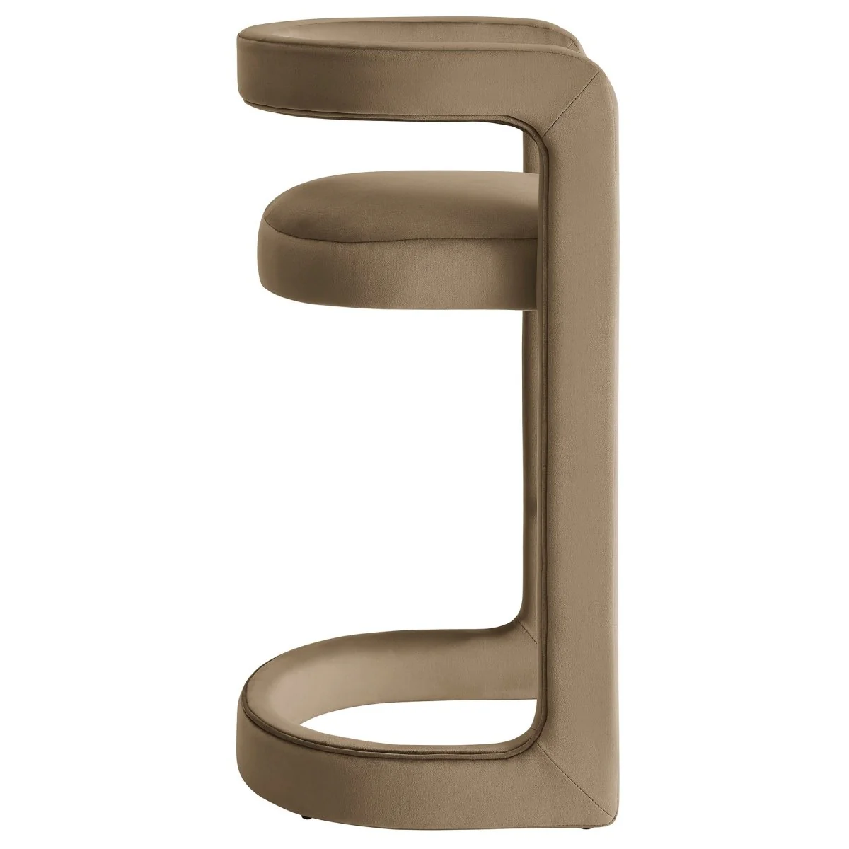 Curved Barrel Back Performance Velvet Bar Stool - Image 28