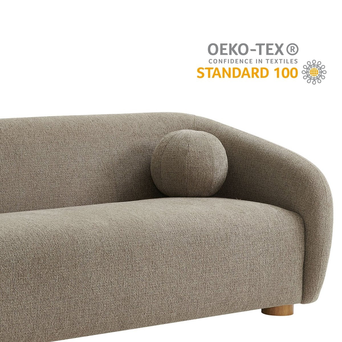 Curved Chenille Fabric Sofa with Deep Seating - Image 15