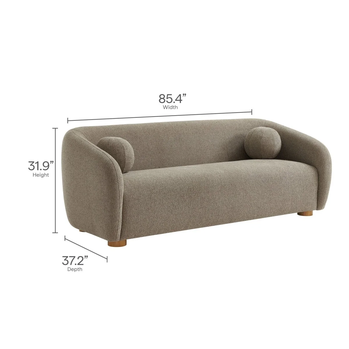 Curved Chenille Fabric Sofa with Deep Seating - Image 16