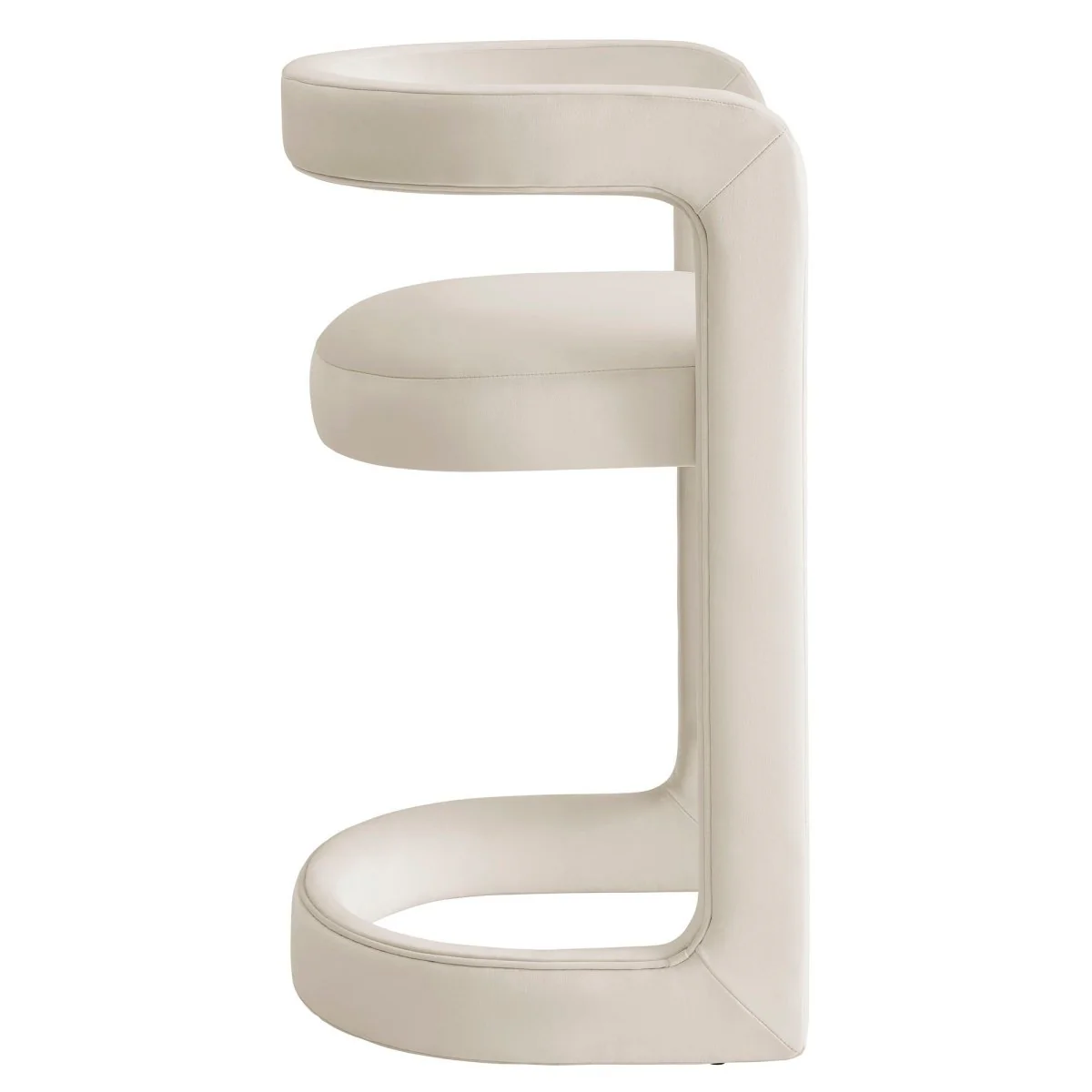 Curved Performance Velvet Counter Stool - Image 3