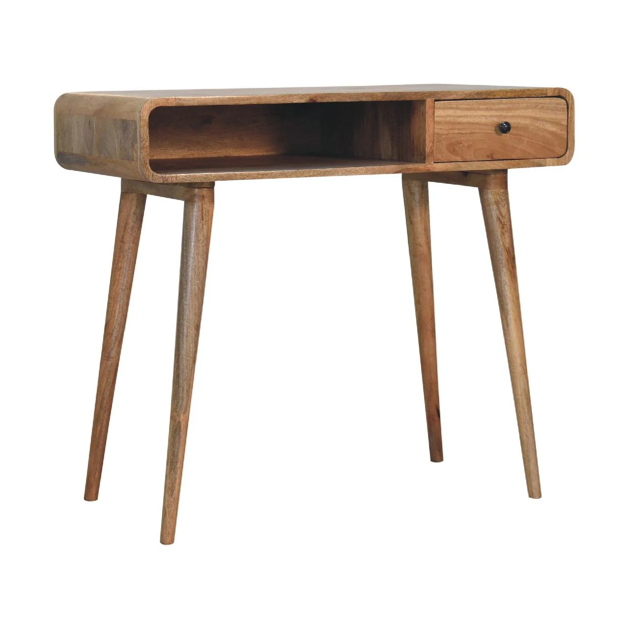 Curved Writing Desk - Oak - Image 2