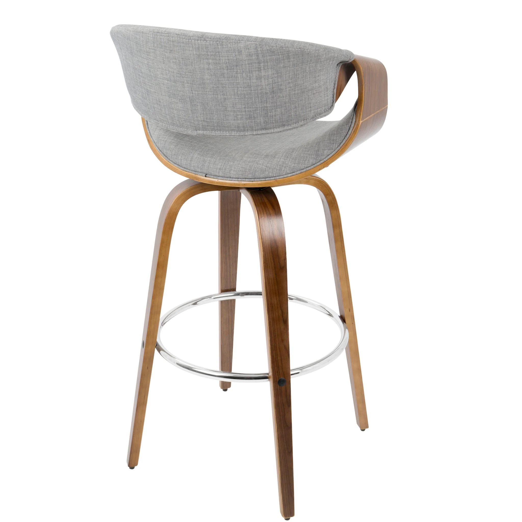 Curvini Mid - Century Modern Fixed Height Barstool With Swivel (Set of 2) - Image 17