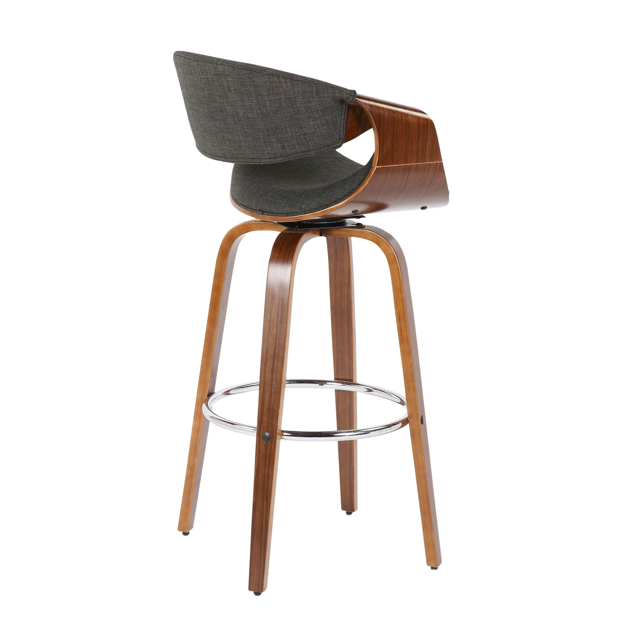 Curvini Mid - Century Modern Fixed Height Barstool With Swivel (Set of 2) - Image 7