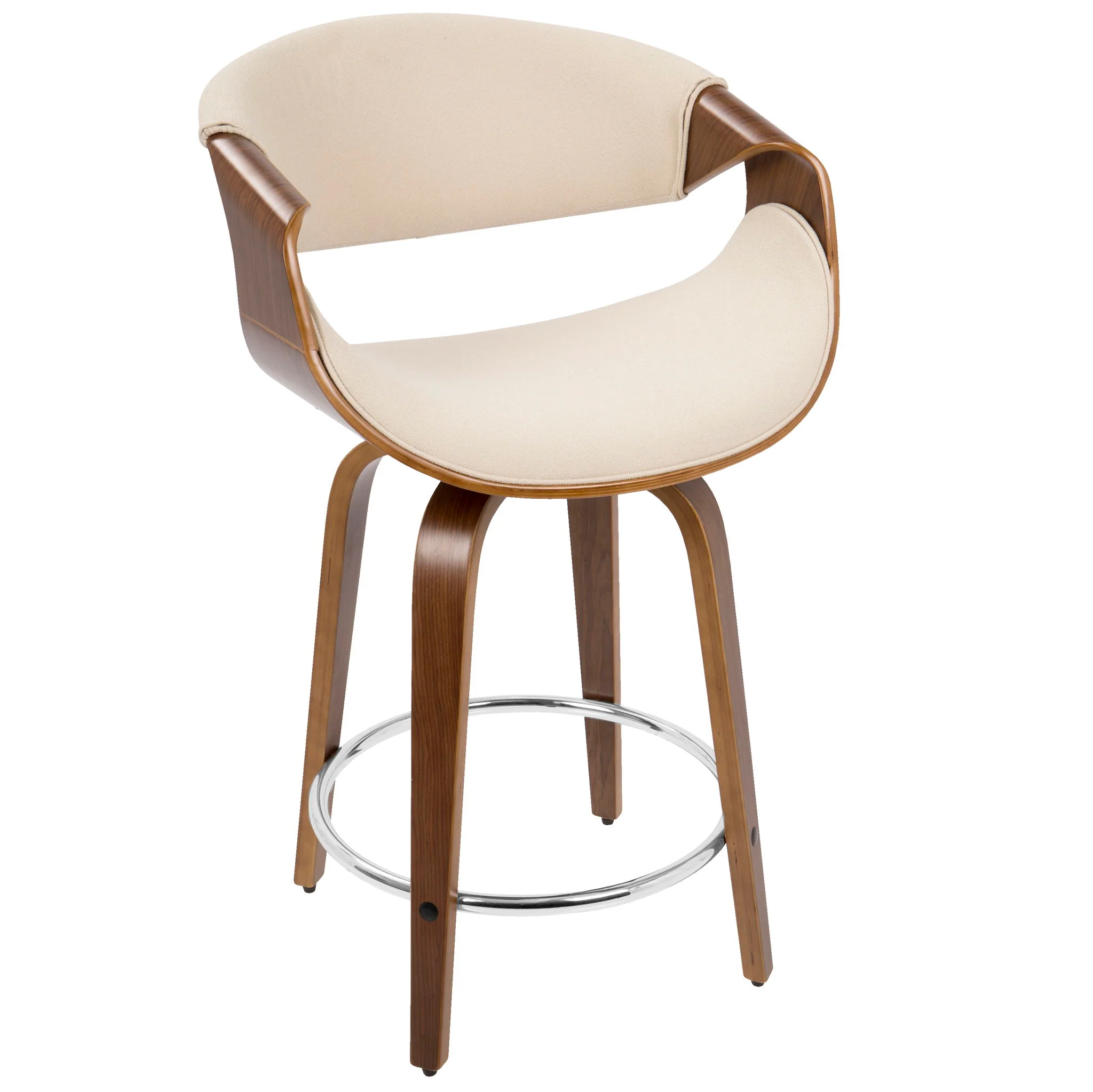Curvini Mid - Century Modern Fixed Height Counter Stool With Swivel (Set of 2) - Image 10