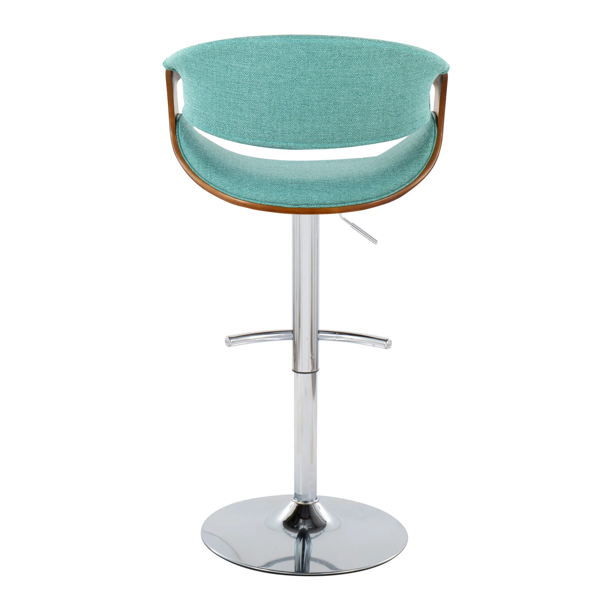 Curvo - Mid Century Modern Adjustable Barstool With Swivel With Rounded T Footrest (Set of 2) - Image 10