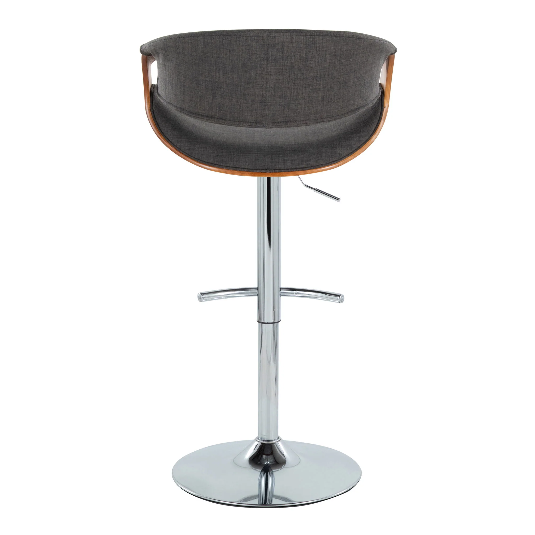 Curvo - Mid Century Modern Adjustable Barstool With Swivel With Rounded T Footrest (Set of 2) - Image 17
