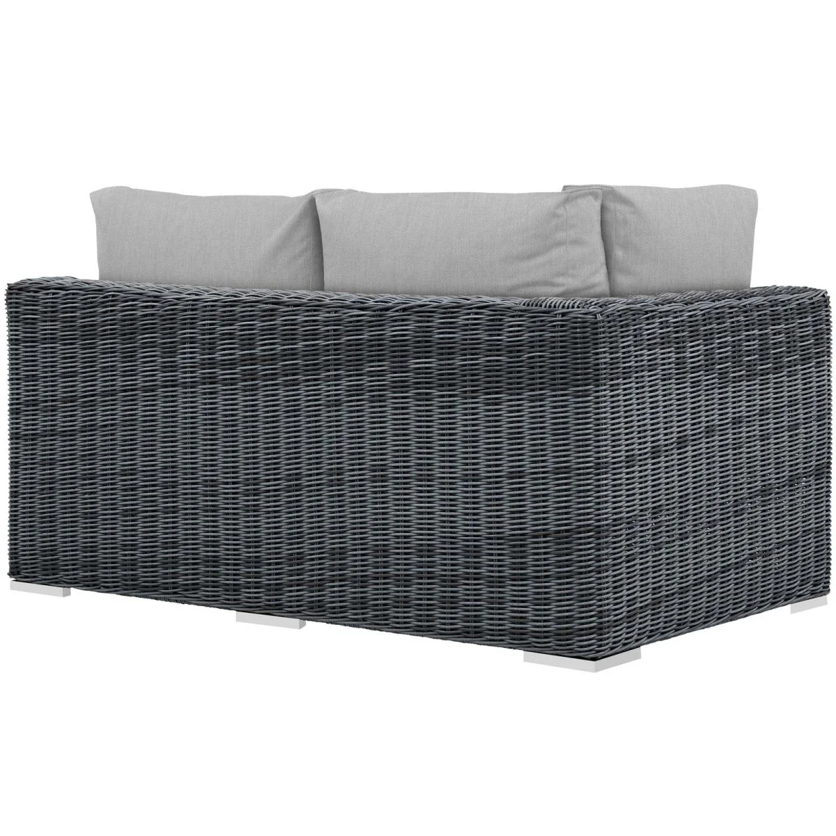 Cushioned Outdoor Wicker Loveseat with Weather-Resistant Cushions and Sturdy Frame - Image 5