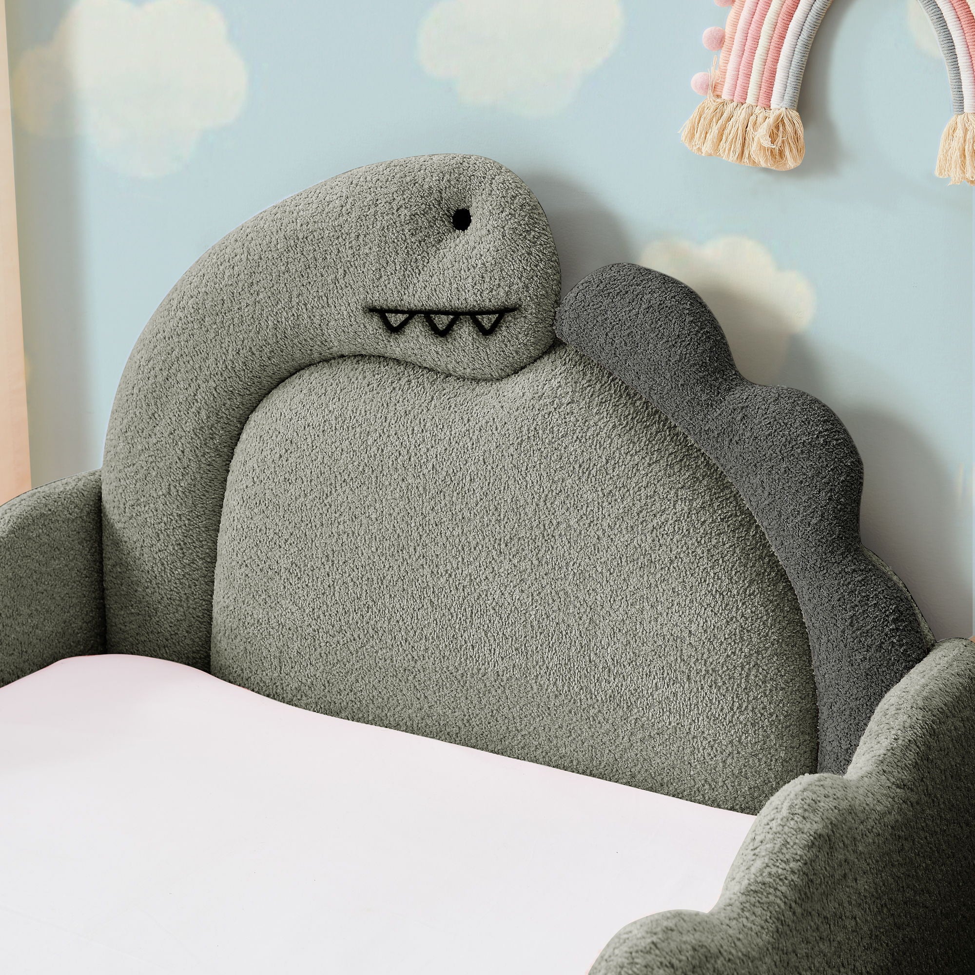 Cute Dinosaur Shaped Bed With Safety Guardrail, Toddler Frame - Image 17