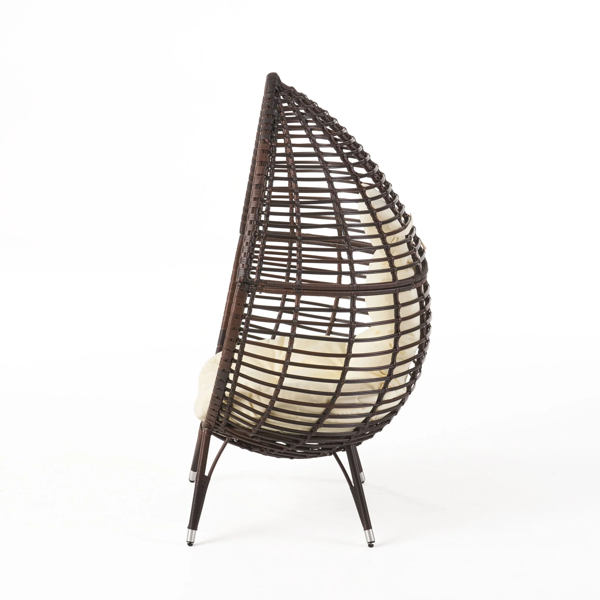 Cutter Teardrop Patio Chair With Water Resistant Cushion - Multi / Brown / Beige - Image 8