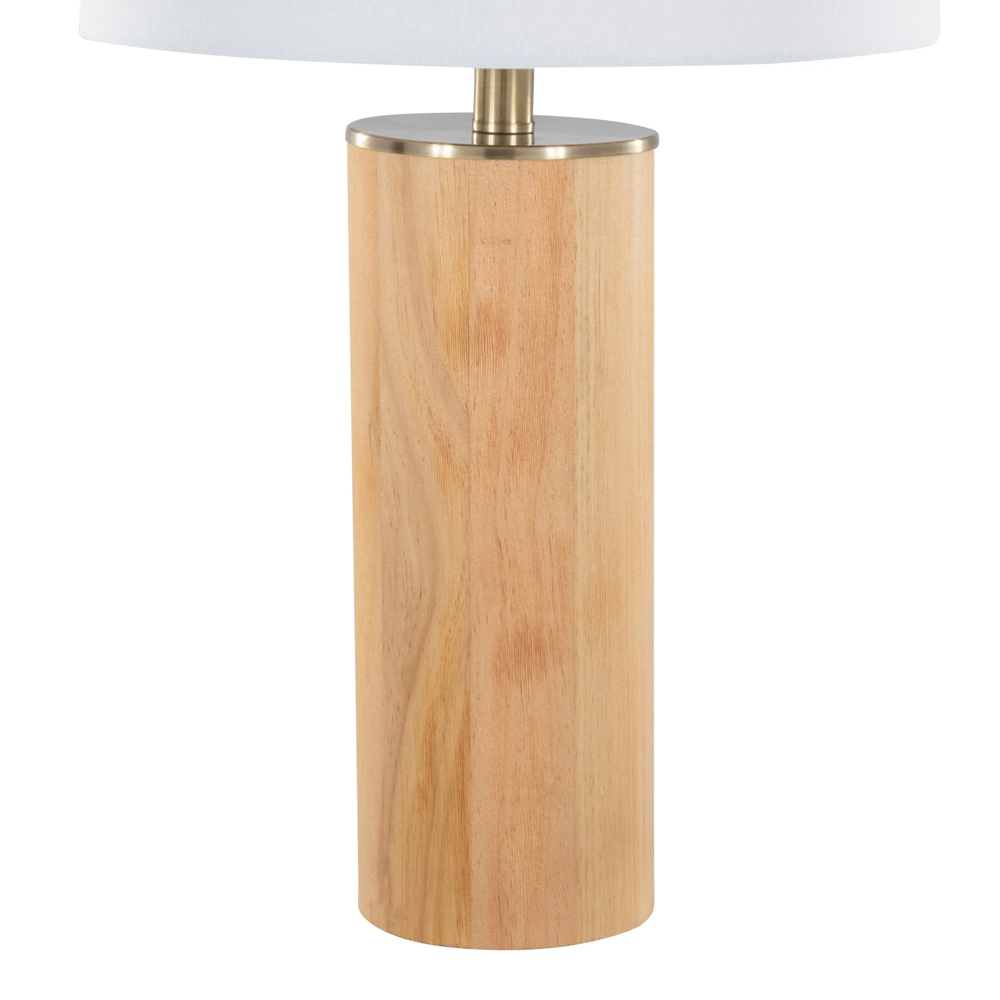 Cylinder - Ash Contemporary Table Lamp - Ash / Antique Brass / White - Image 4