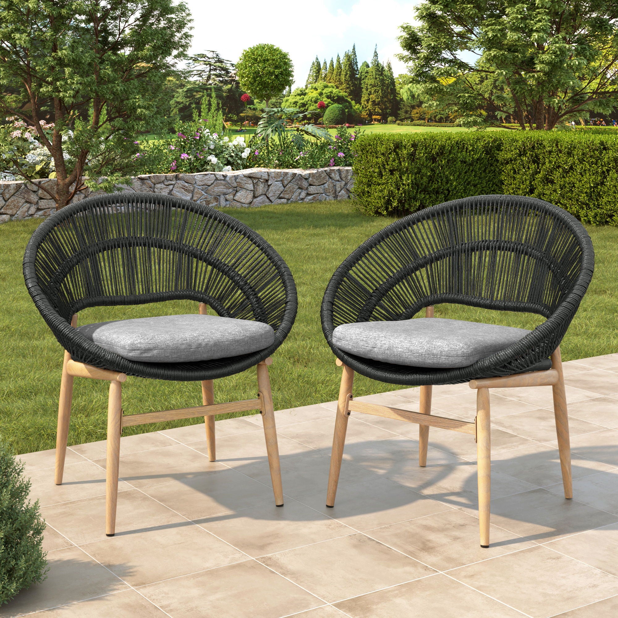 Cyril - Outdoor Papasan Style Dining Chair (Set of 2) - Image 5