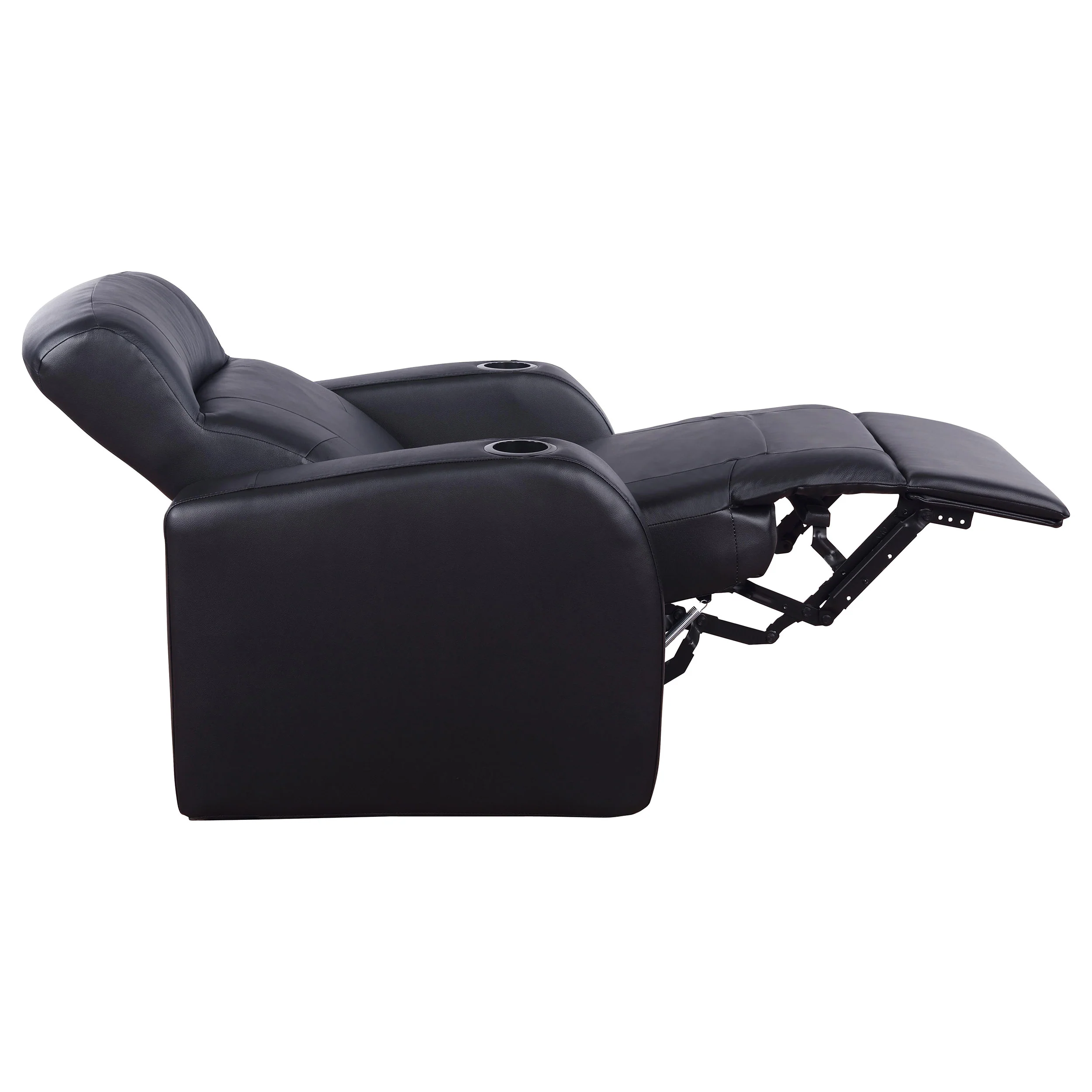Cyrus 5-Piece Black Leather Home Theater Seating - Image 7