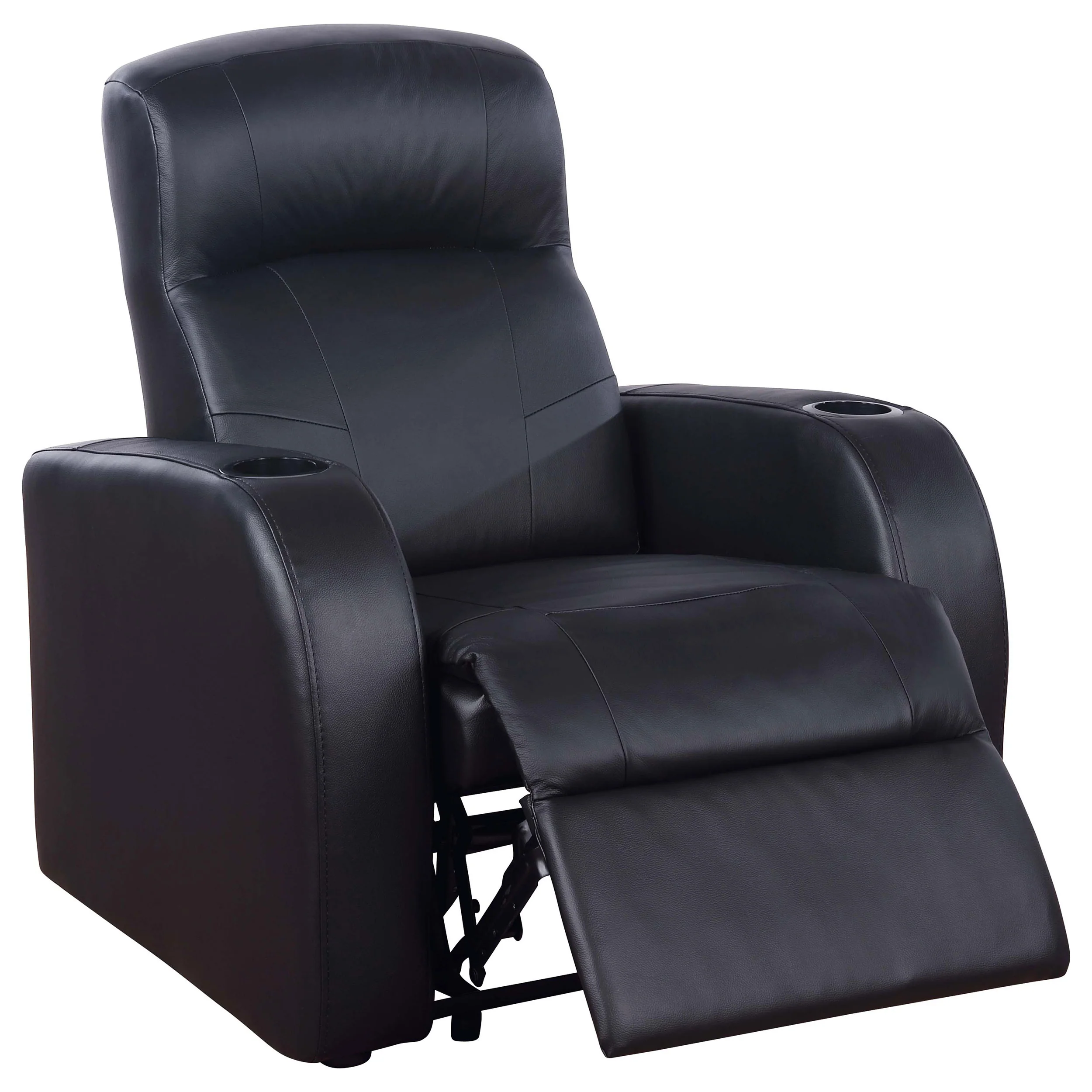 Cyrus 5-Piece Black Leather Home Theater Seating - Image 5