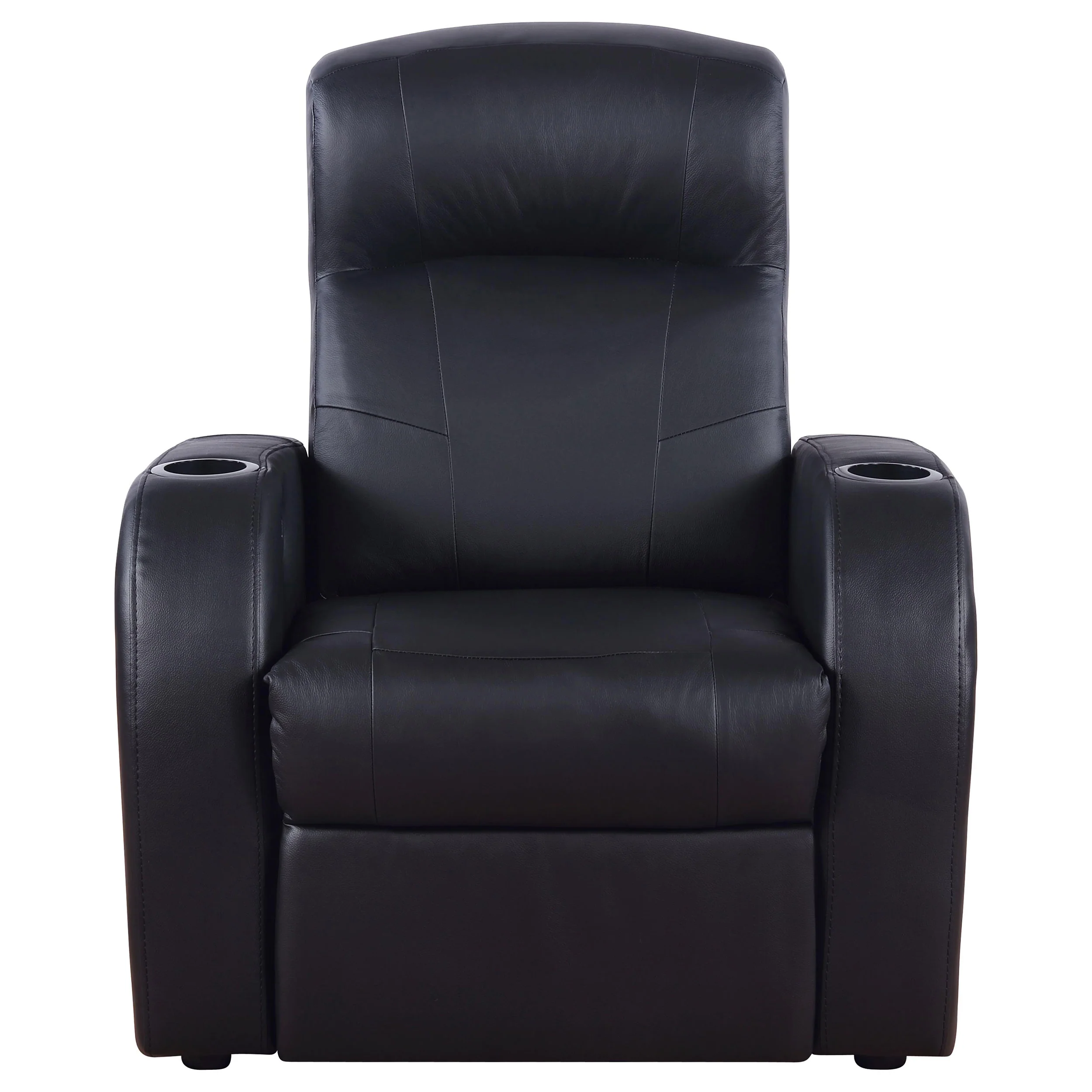 Cyrus 7-Piece Black Leather Home Theater Seating - Image 5
