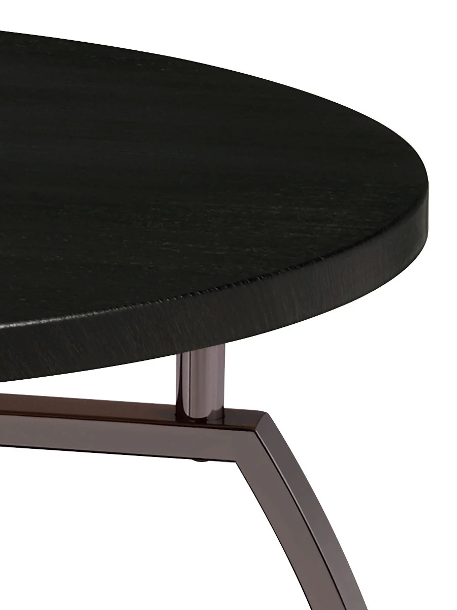 Dacre Round Coffee Table - Dark Charcoal Engineered Wood - Image 2