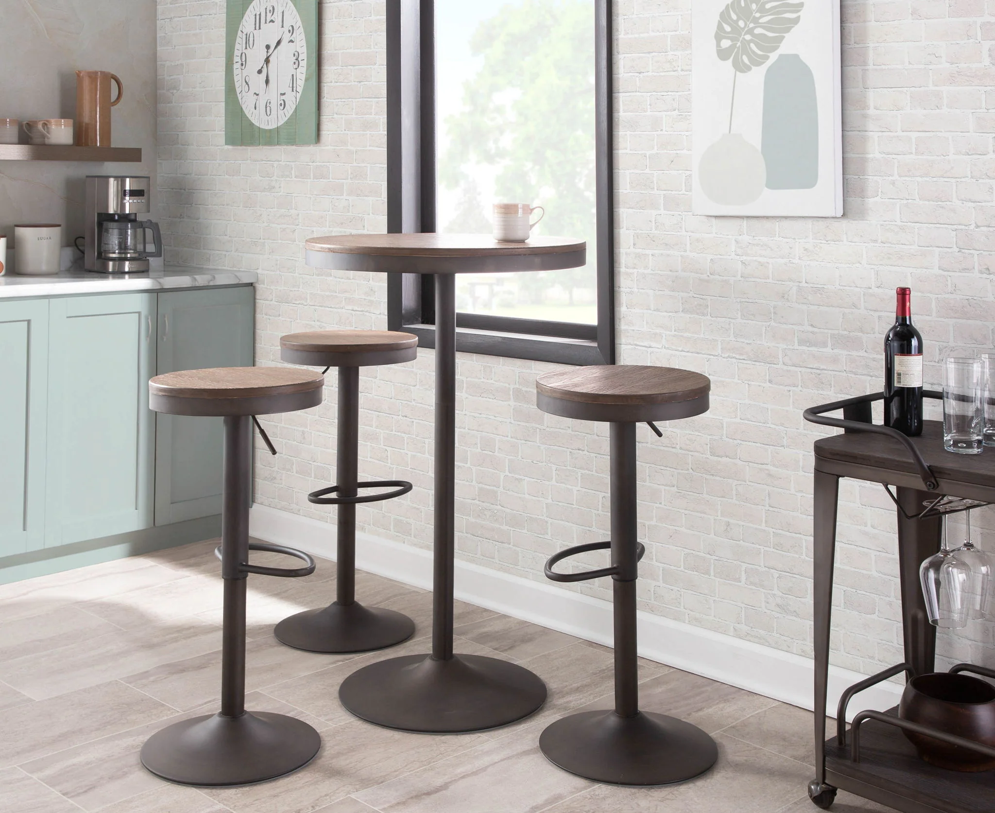 Dakota - Industrial Design Adjustable Barstool (Set of 2) - Image 8