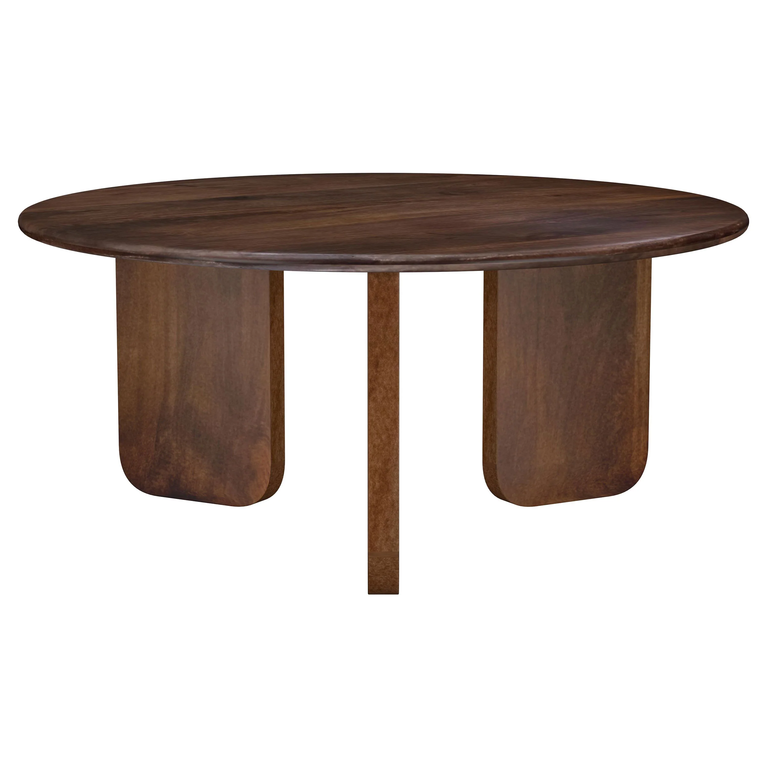Dale Round Solid Mango Wood Coffee Table in Brown - Image 5