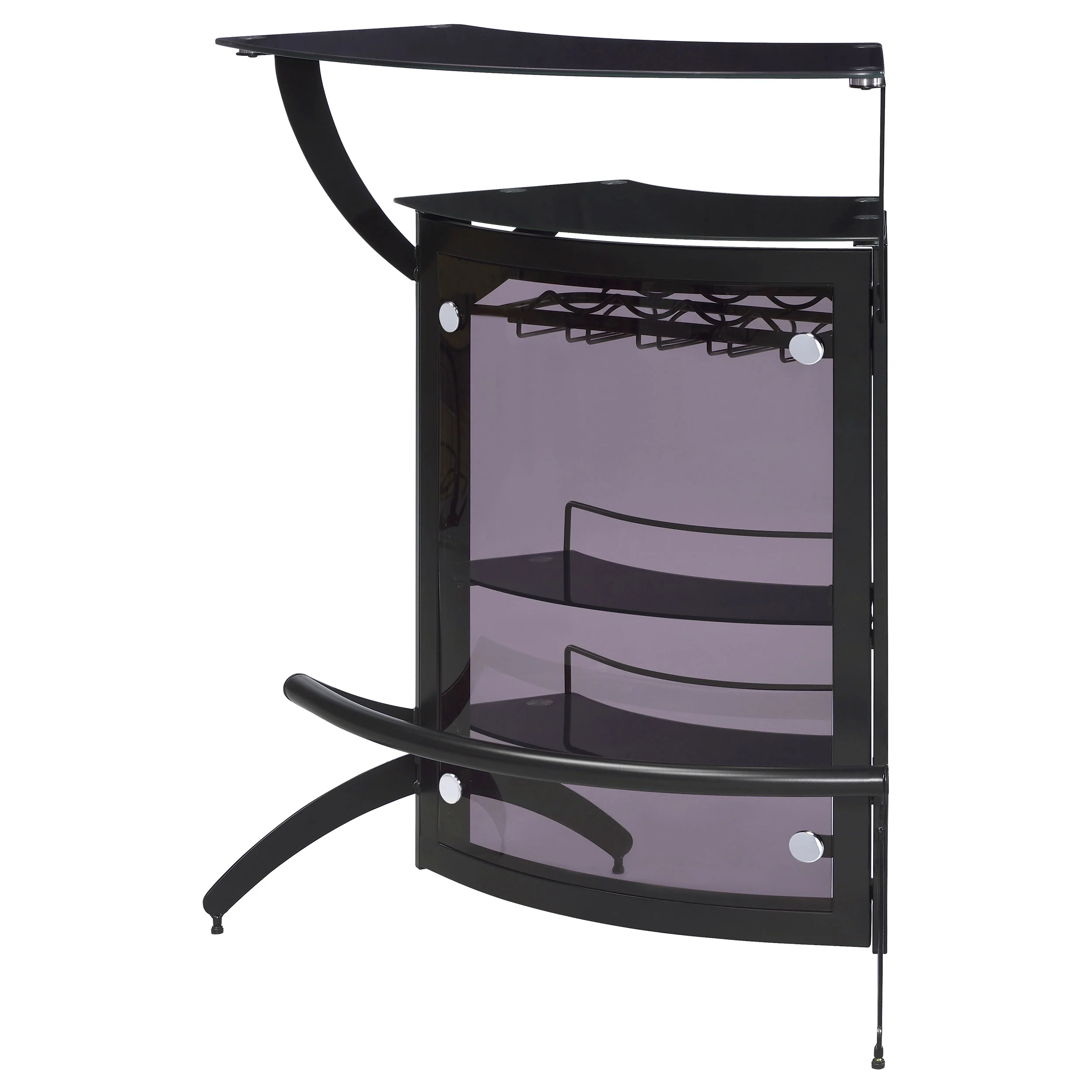 Dallas 2-Shelf Curved Black Home Bar Cabinet - Image 5