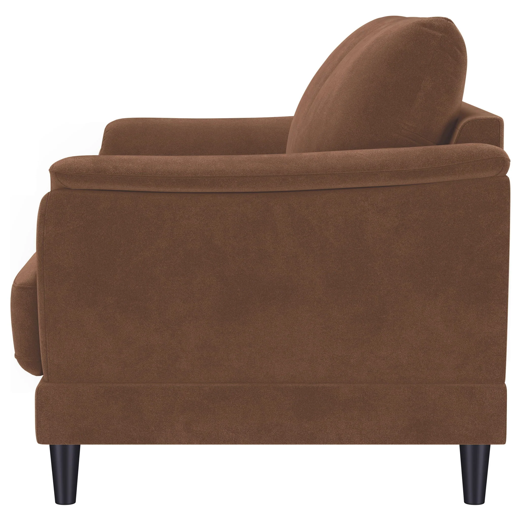Dania - Upholstered Crescent Loveseat With Curved Tufted Arms - Rust - Image 2