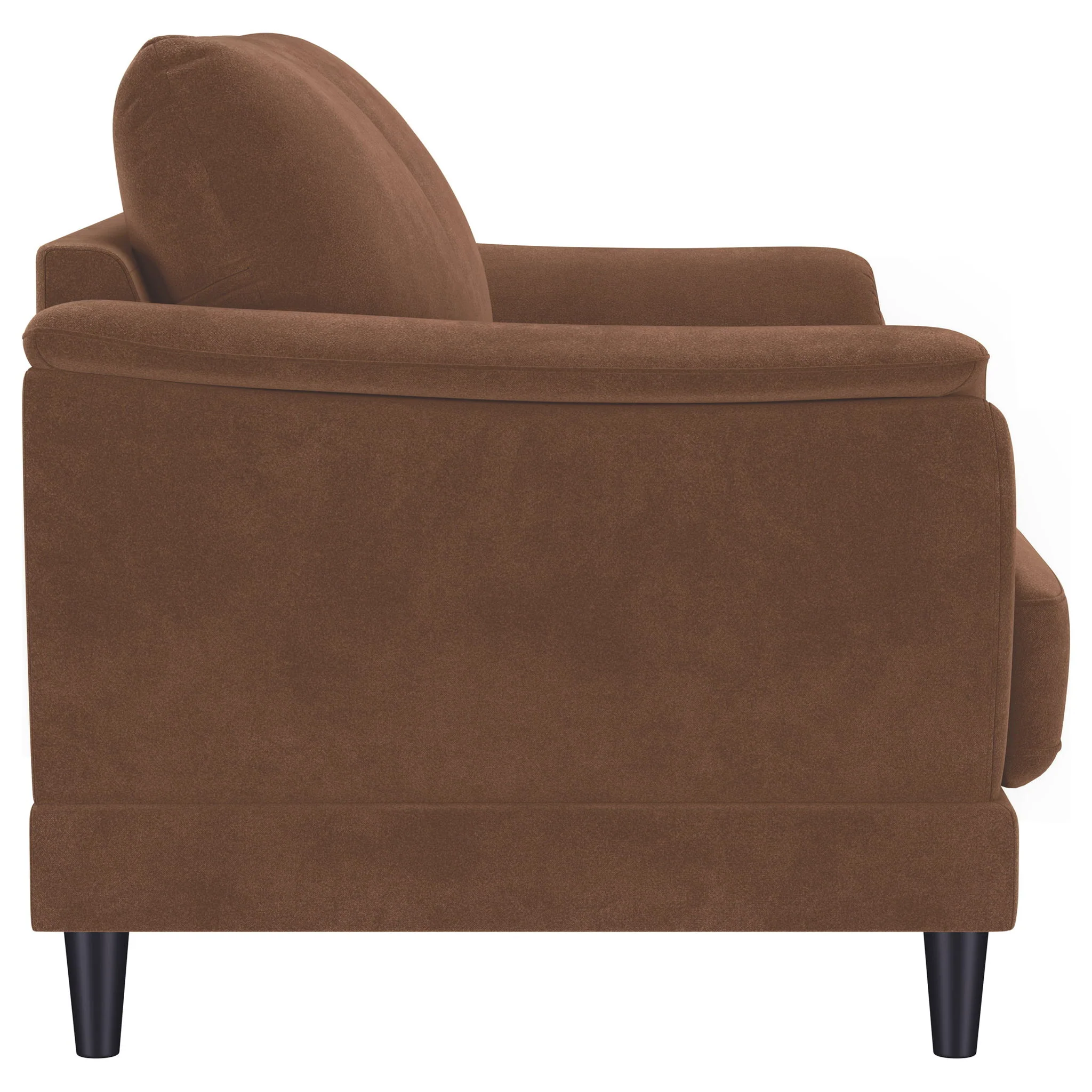 Dania - Upholstered Crescent Loveseat With Curved Tufted Arms - Rust - Image 7