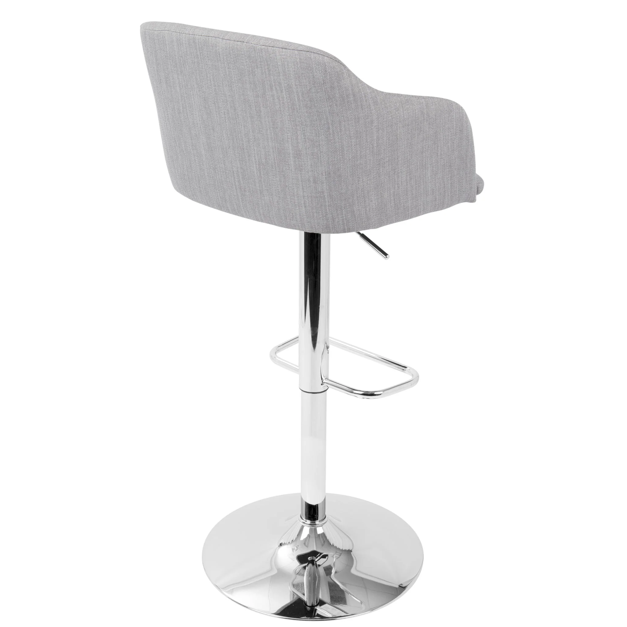 Daniella - Contemporary Adjustable Barstool With Swivel - Light Gray - Image 7