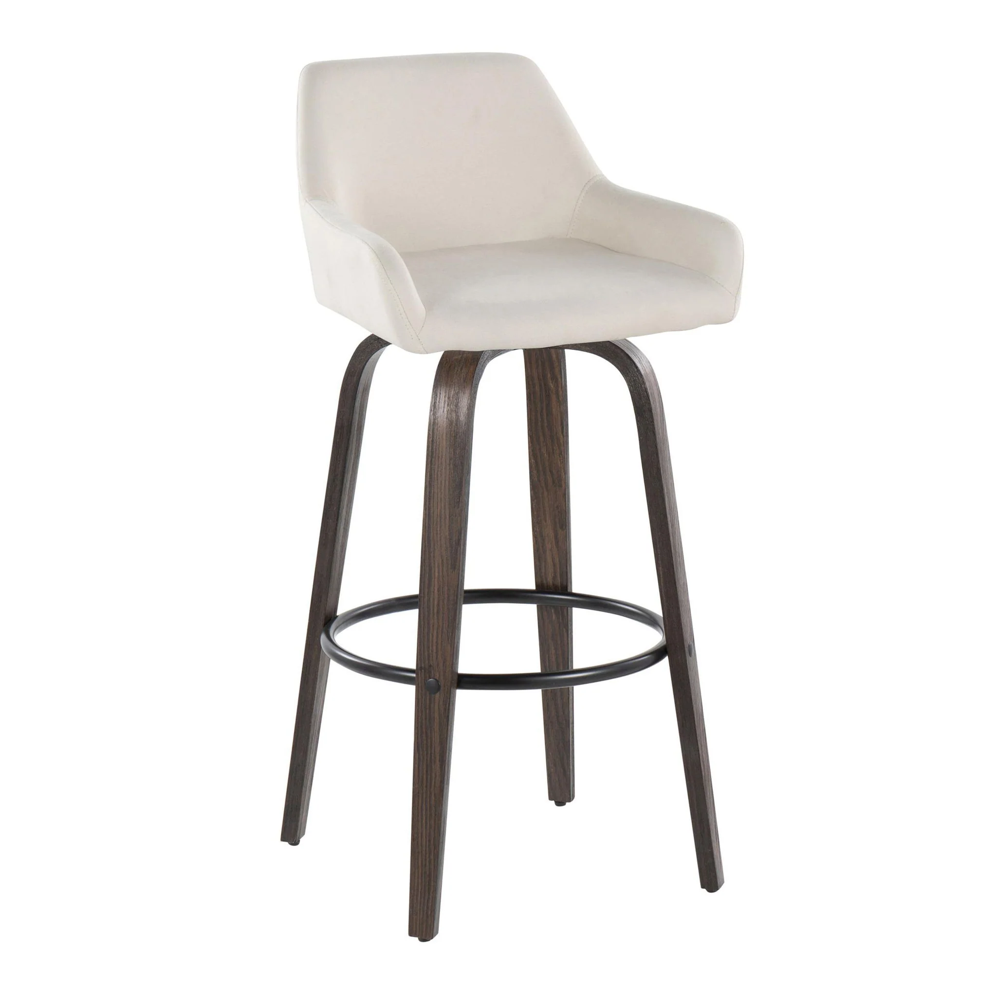 Daniella - Contemporary Fixed Height, Barstool With Swivel With Round Footrest (Set of 2) - Image 20
